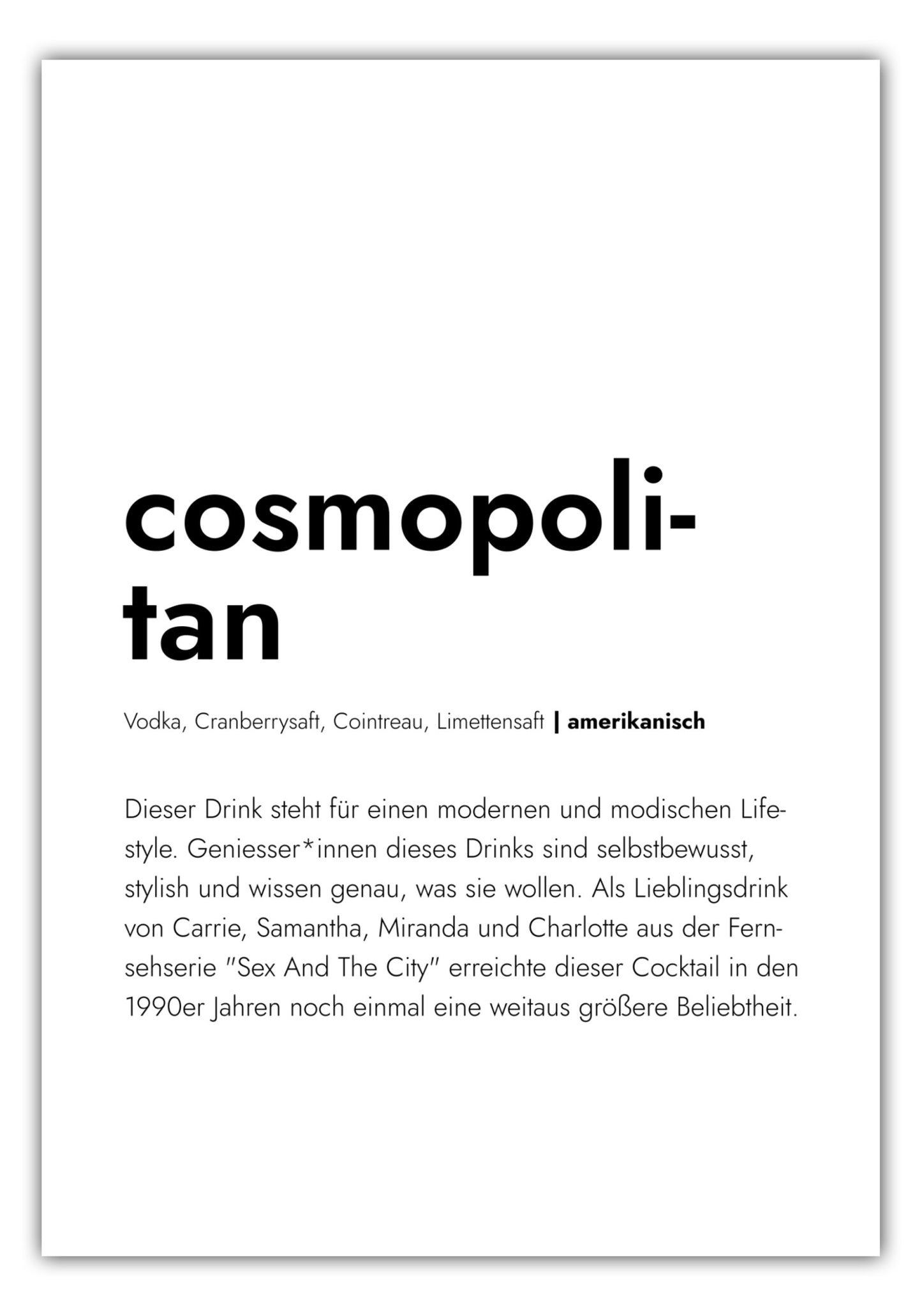 Poster Cosmopolitan - Definition