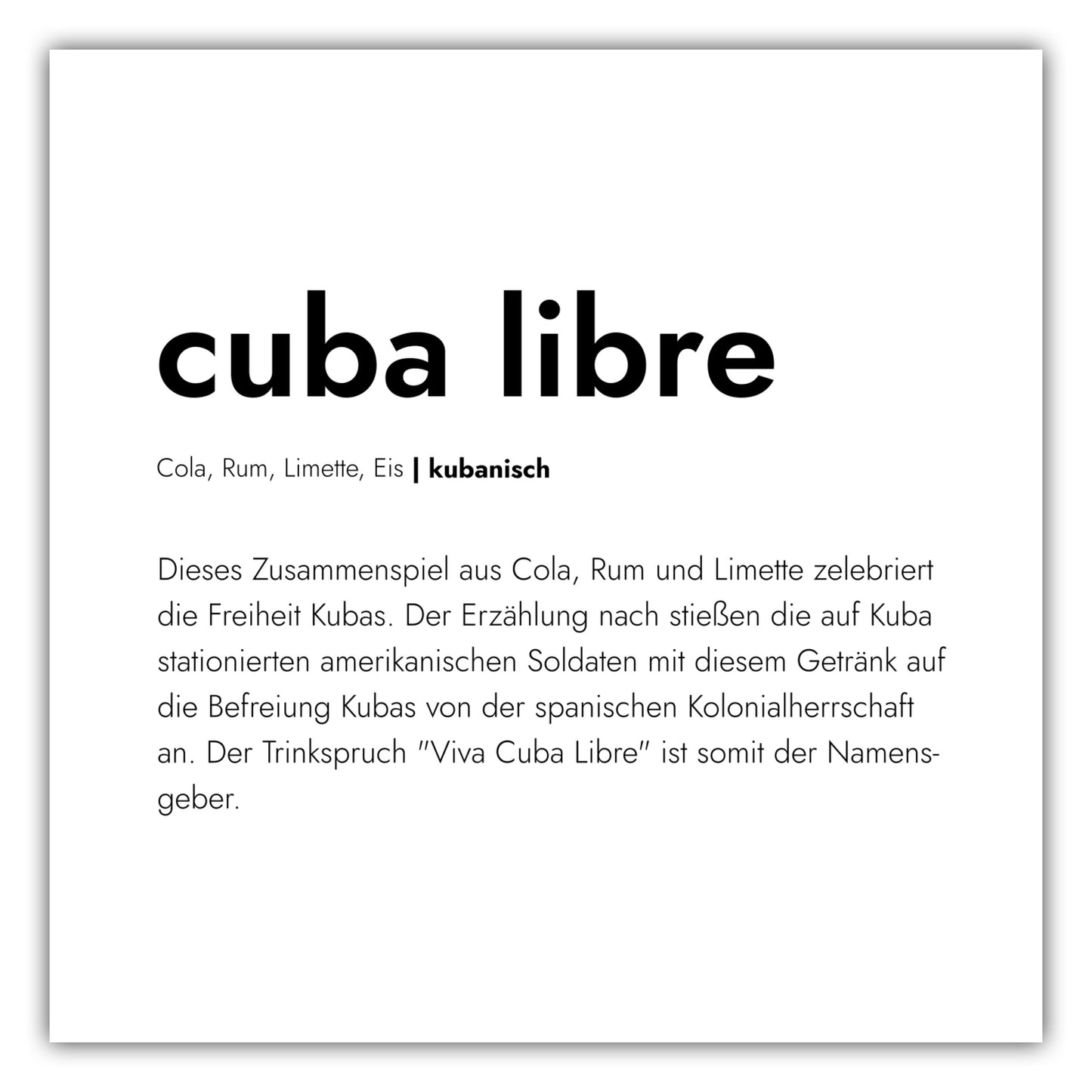 Poster Cuba Libre - Definition