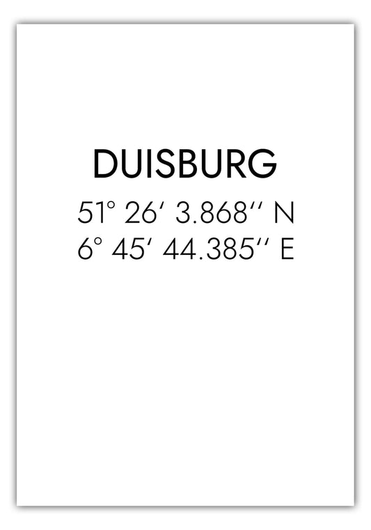 Poster Duisburg Koordinaten #1
