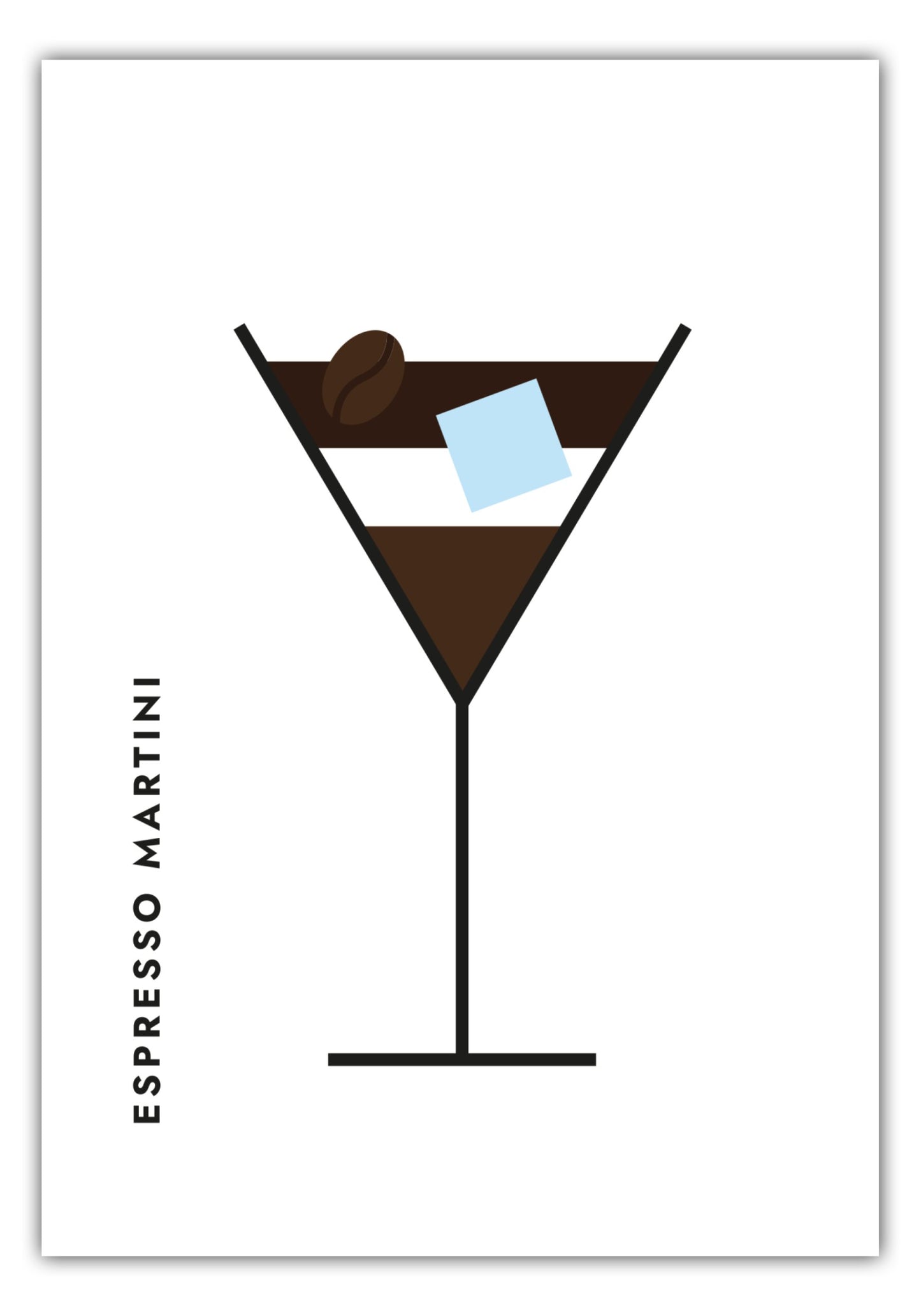 Poster Espresso Martini im Glas (Bauhaus-Style)