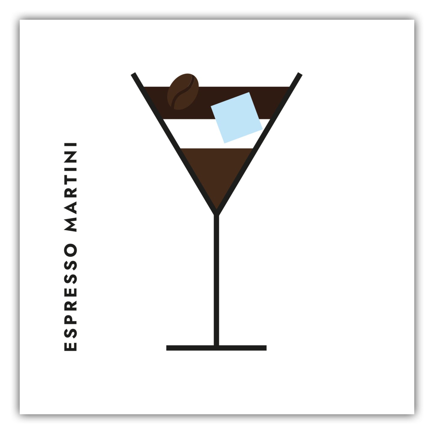 Poster Espresso Martini im Glas (Bauhaus-Style)