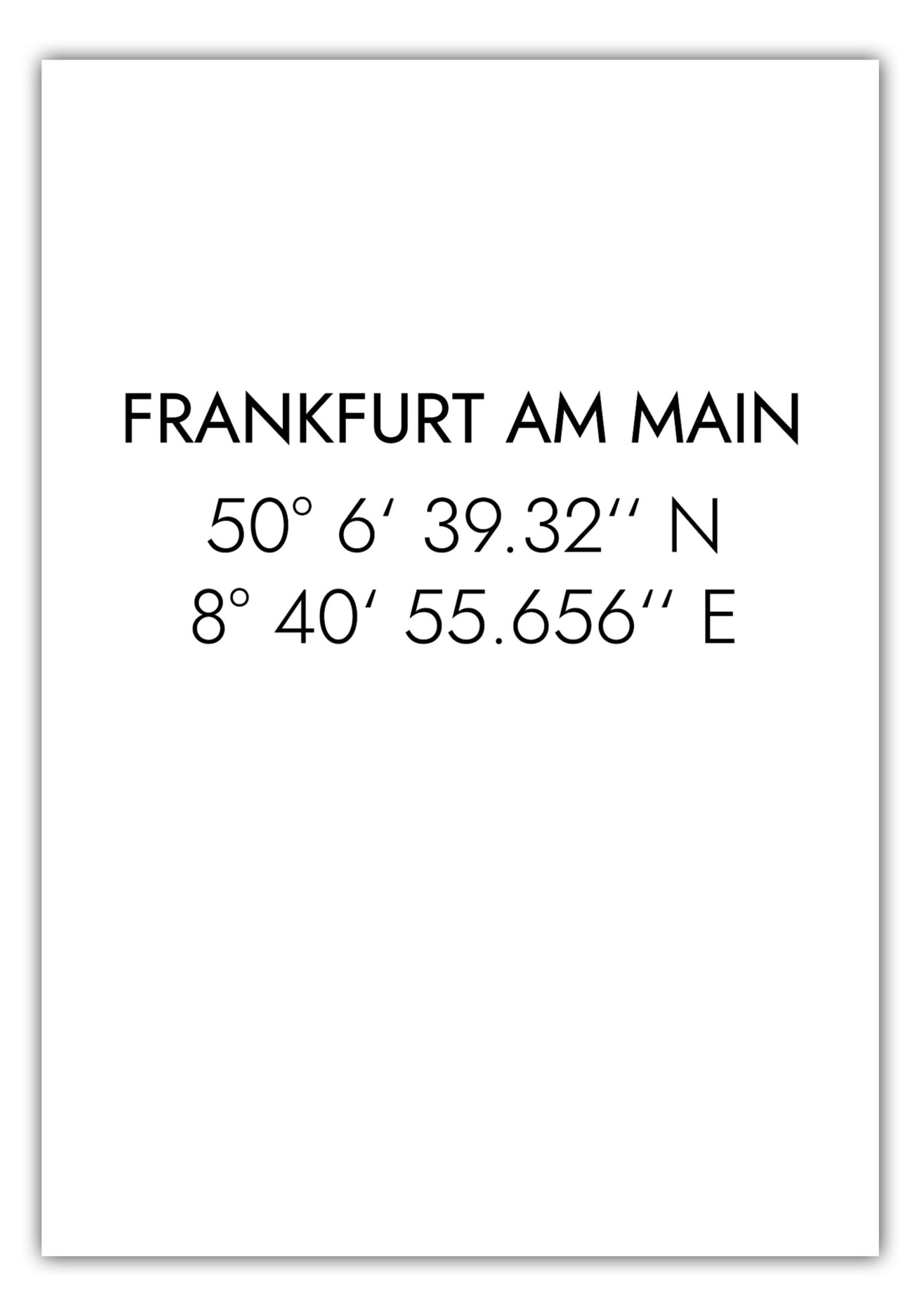 Poster Frankfurt a.M. Koordinaten #1