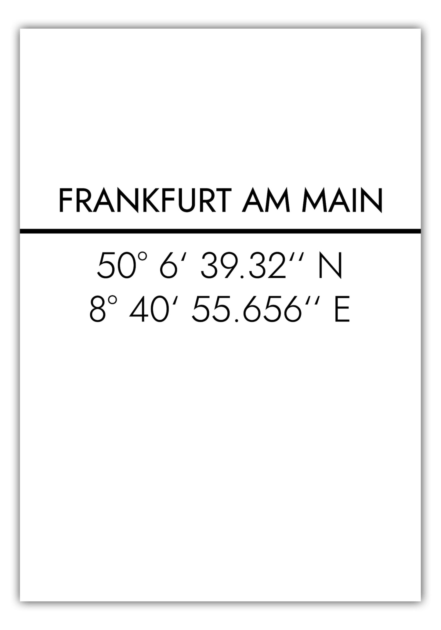 Poster Frankfurt a.M. Koordinaten #2