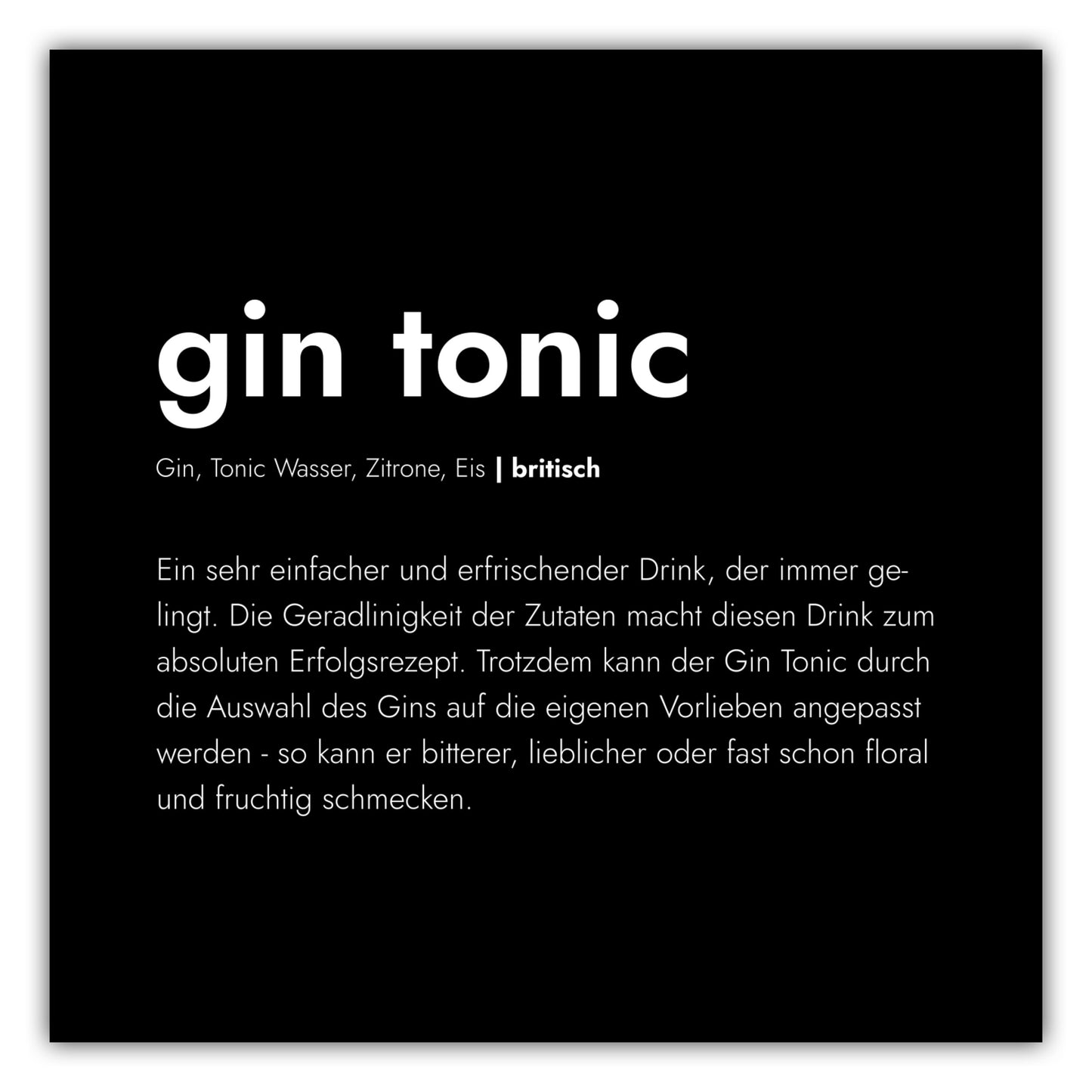 Poster Gin Tonic - Definition