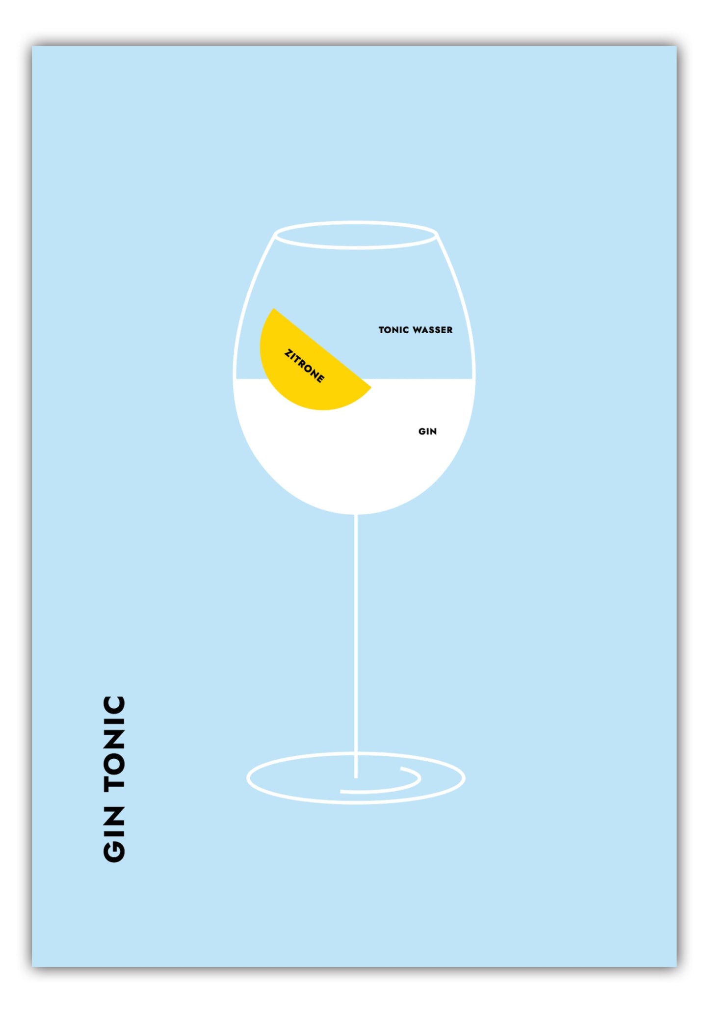 Poster Gin Tonic Zitrone im Glas