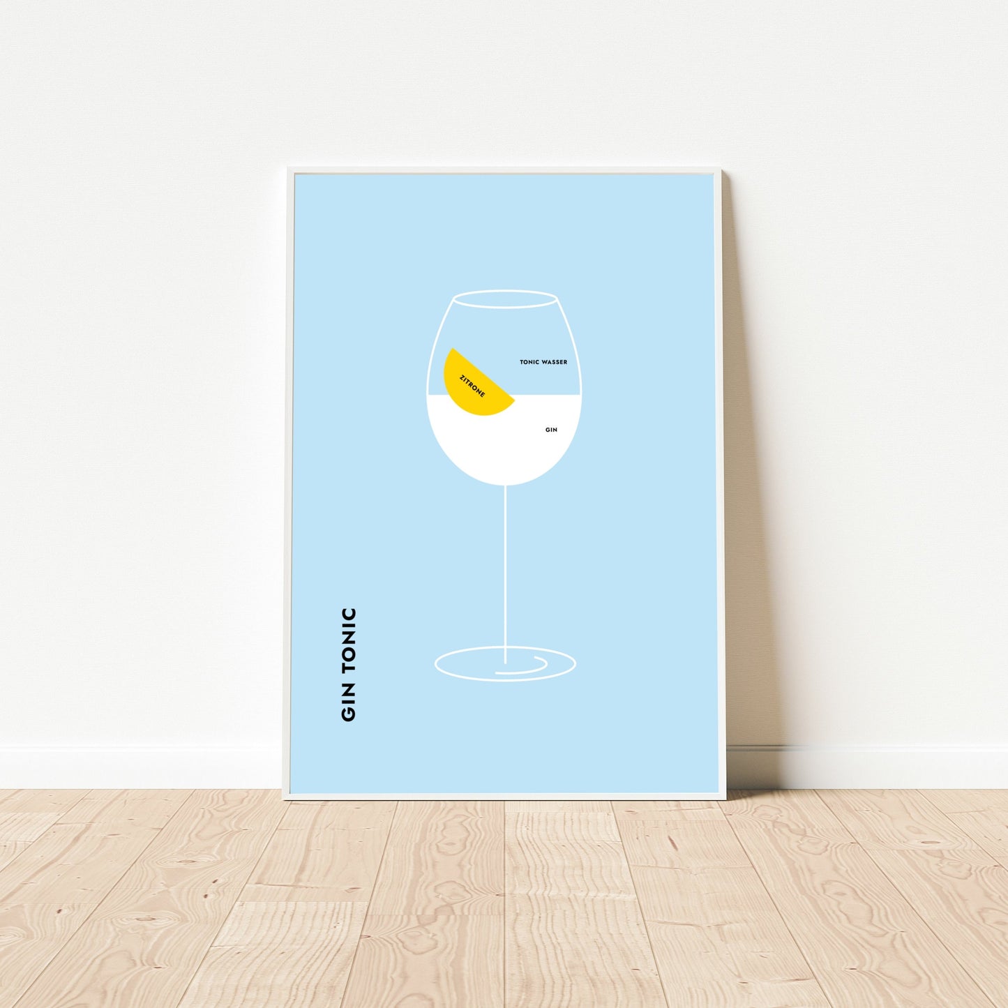 Poster Gin Tonic Zitrone im Glas