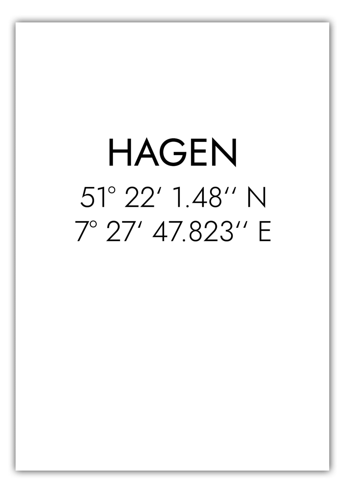 Poster Hagen Koordinaten #1