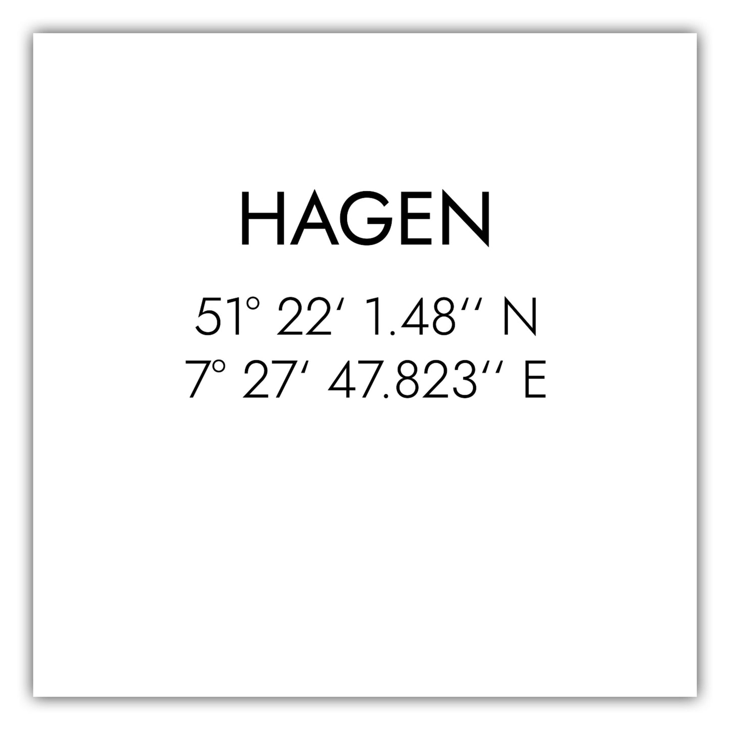 Poster Hagen Koordinaten #1
