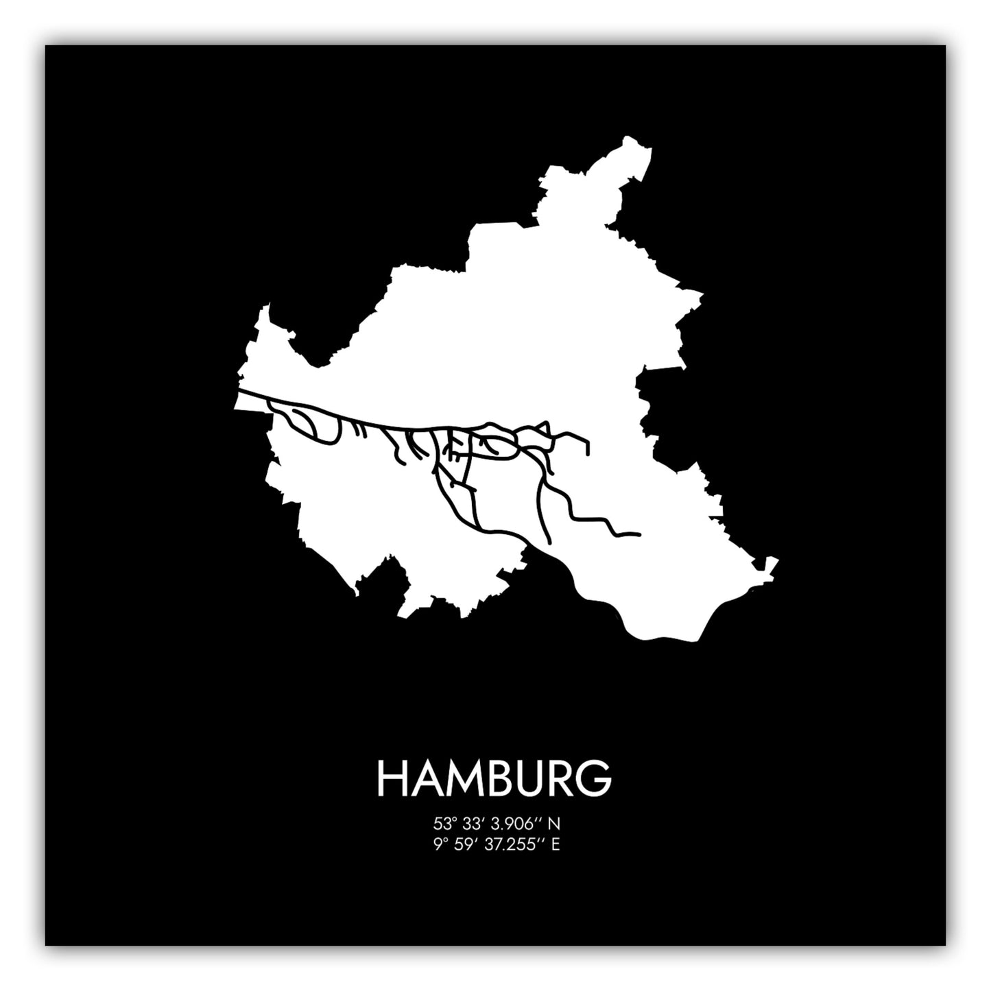 Poster Hamburg Koordinaten #3