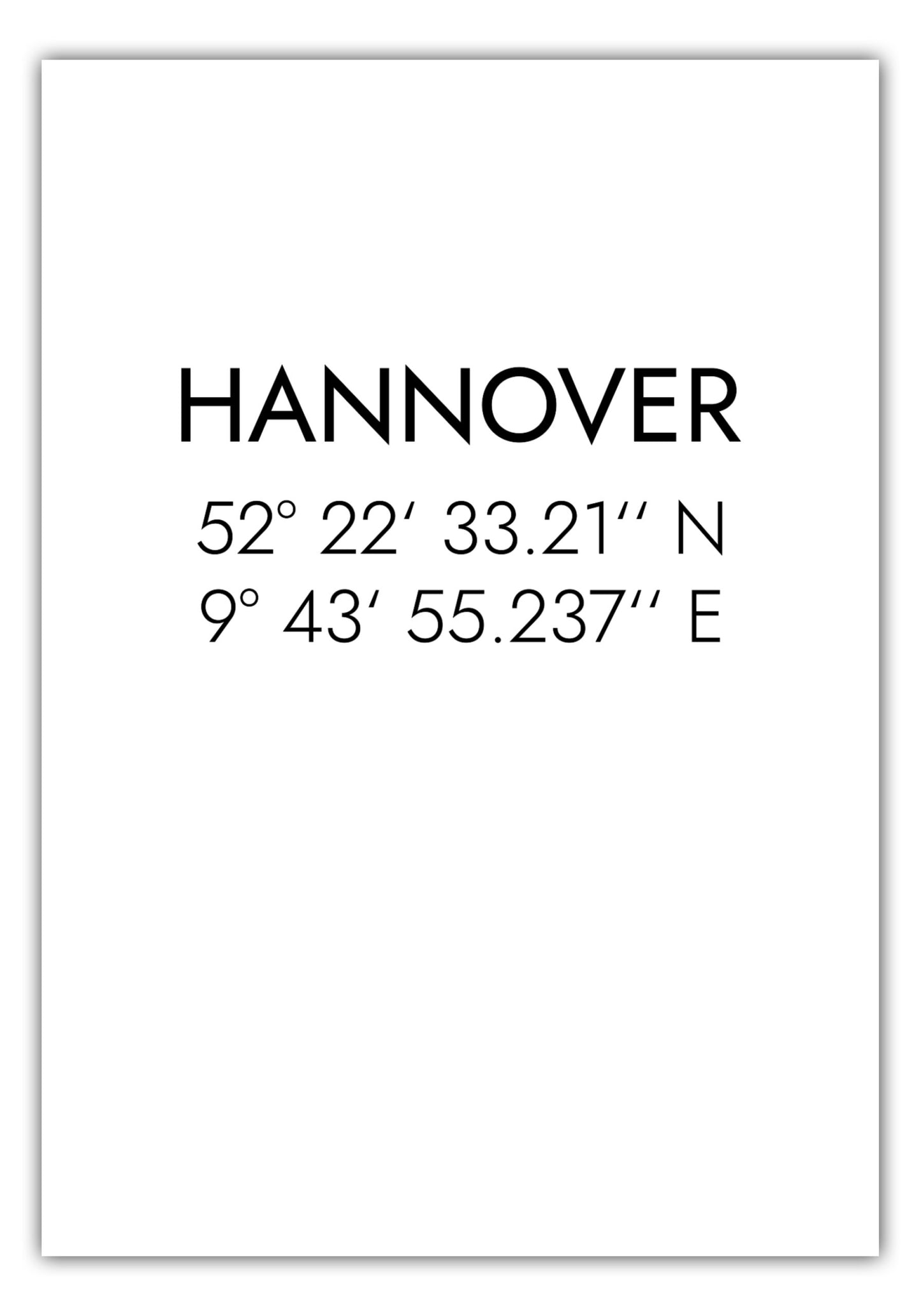 Poster Hannover Koordinaten #1