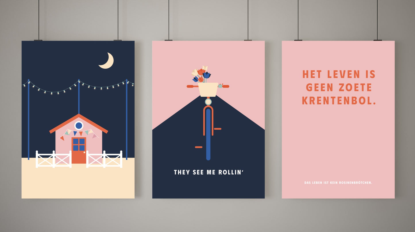 Poster Het Leven Is Geen Zoete Krentenbol. - Dreamy Dutch Collection