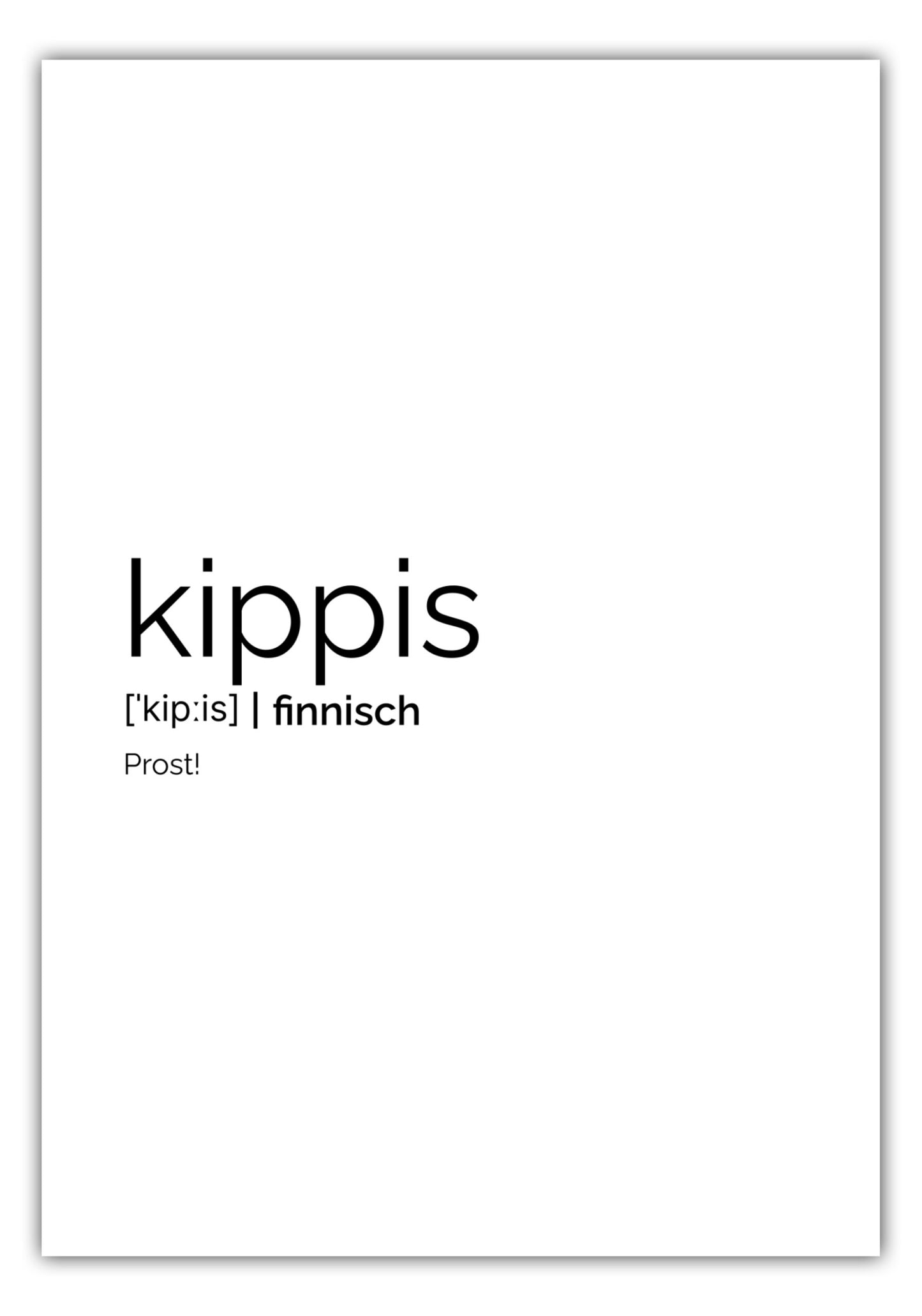 Poster Kippis (Finnisch: Prost)