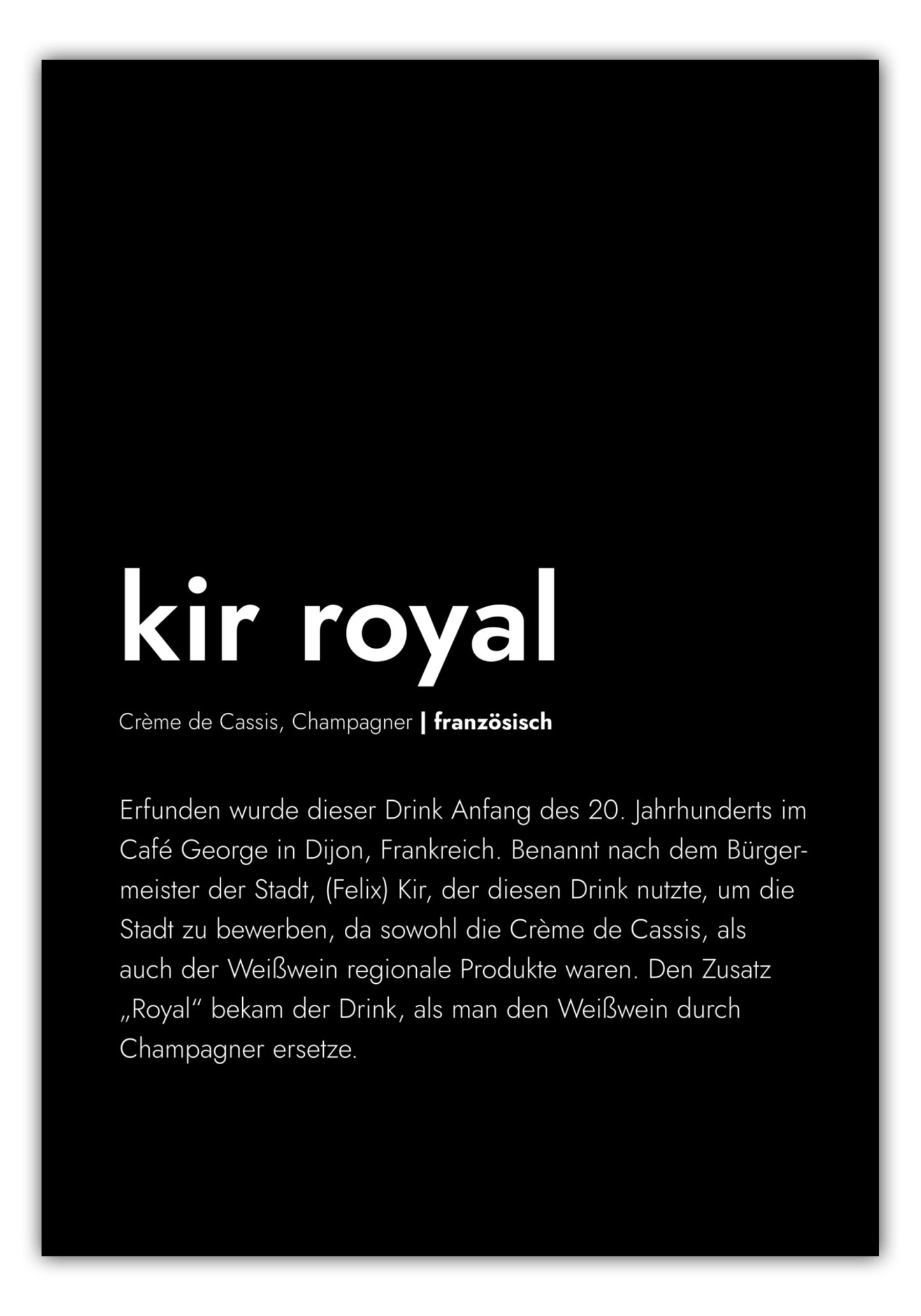 Poster Kir Royal - Definition