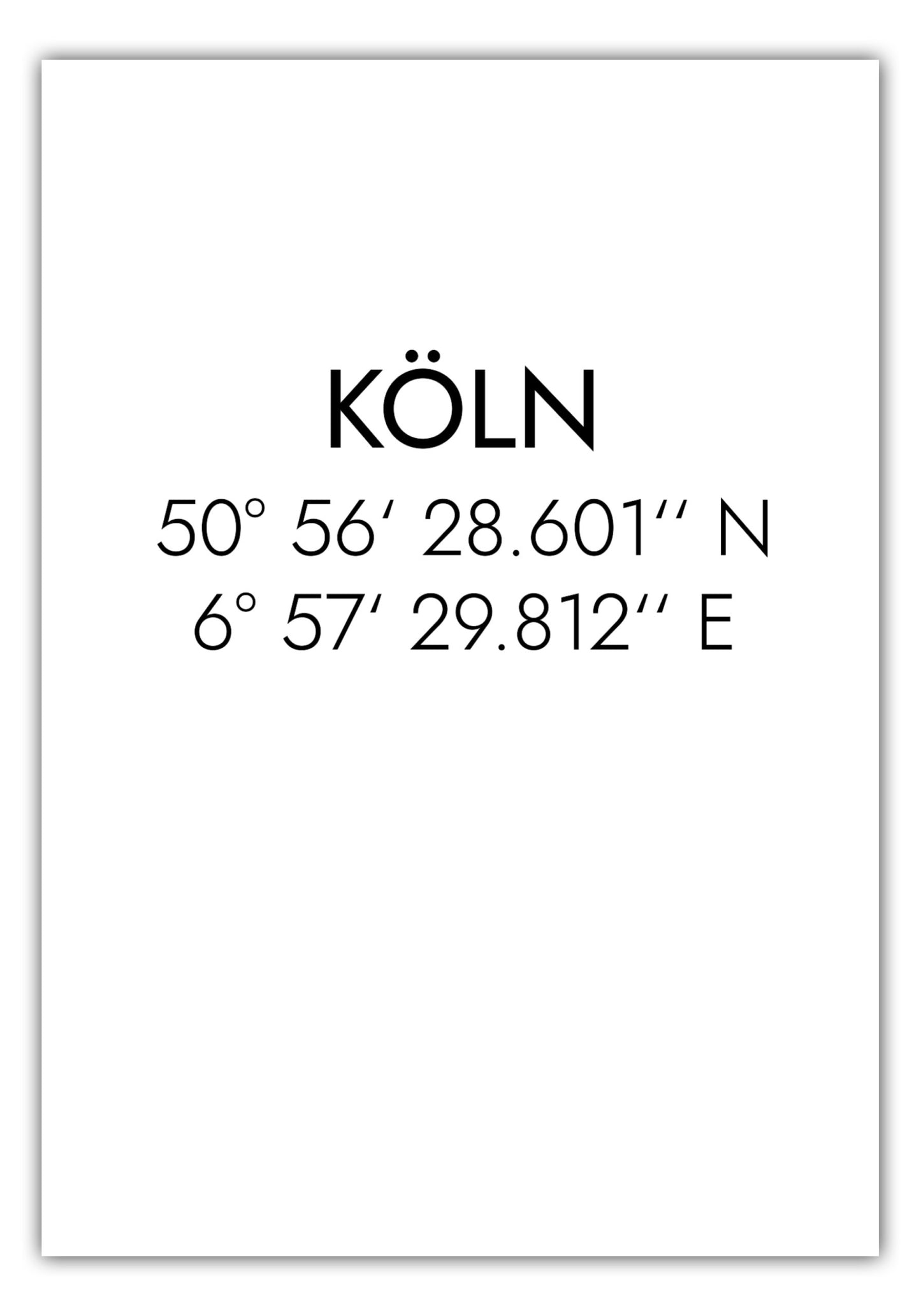 Poster Köln Koordinaten #1