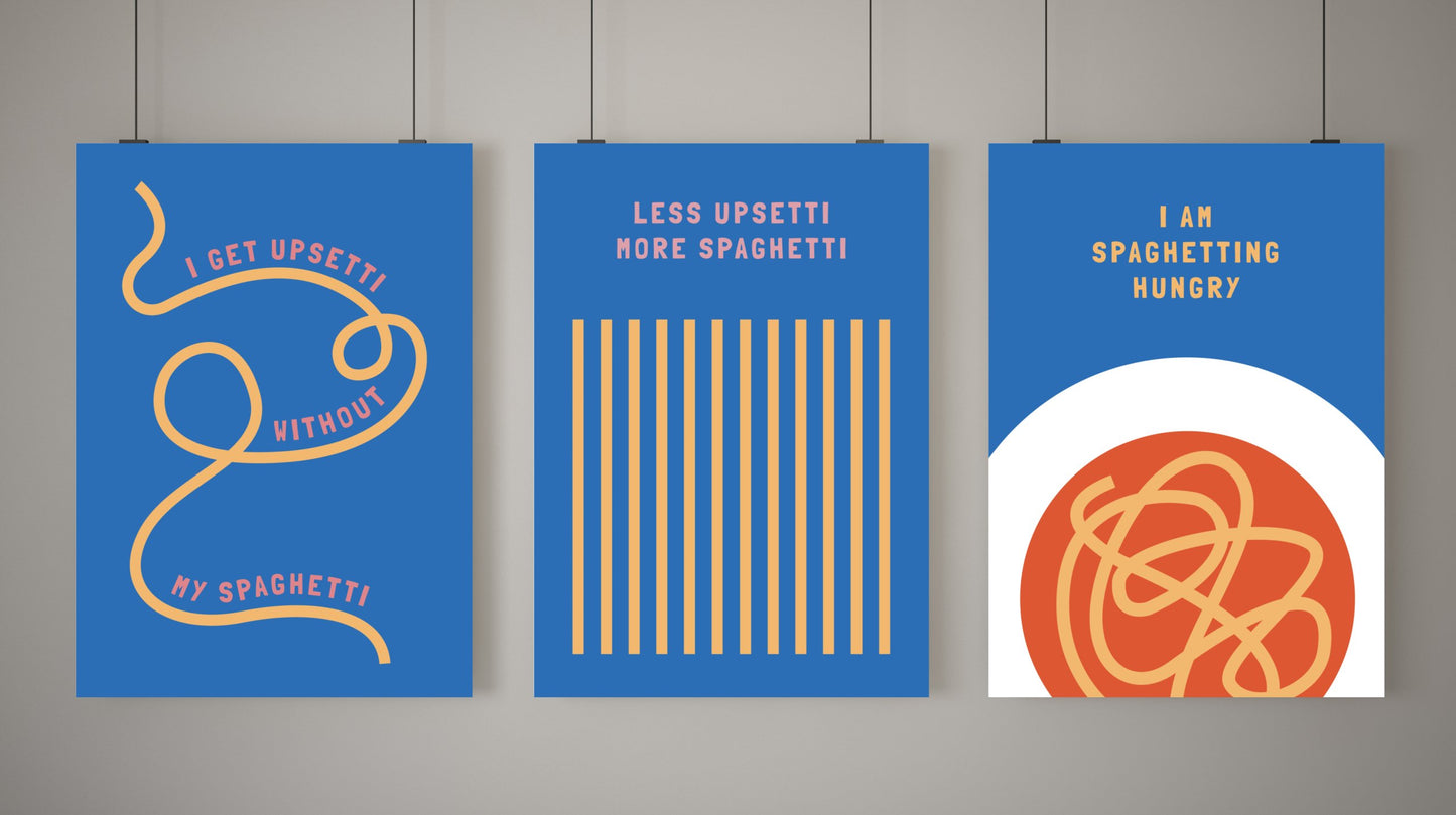 Poster Less Upsetti More Spaghetti - La Dolce Vita Collection
