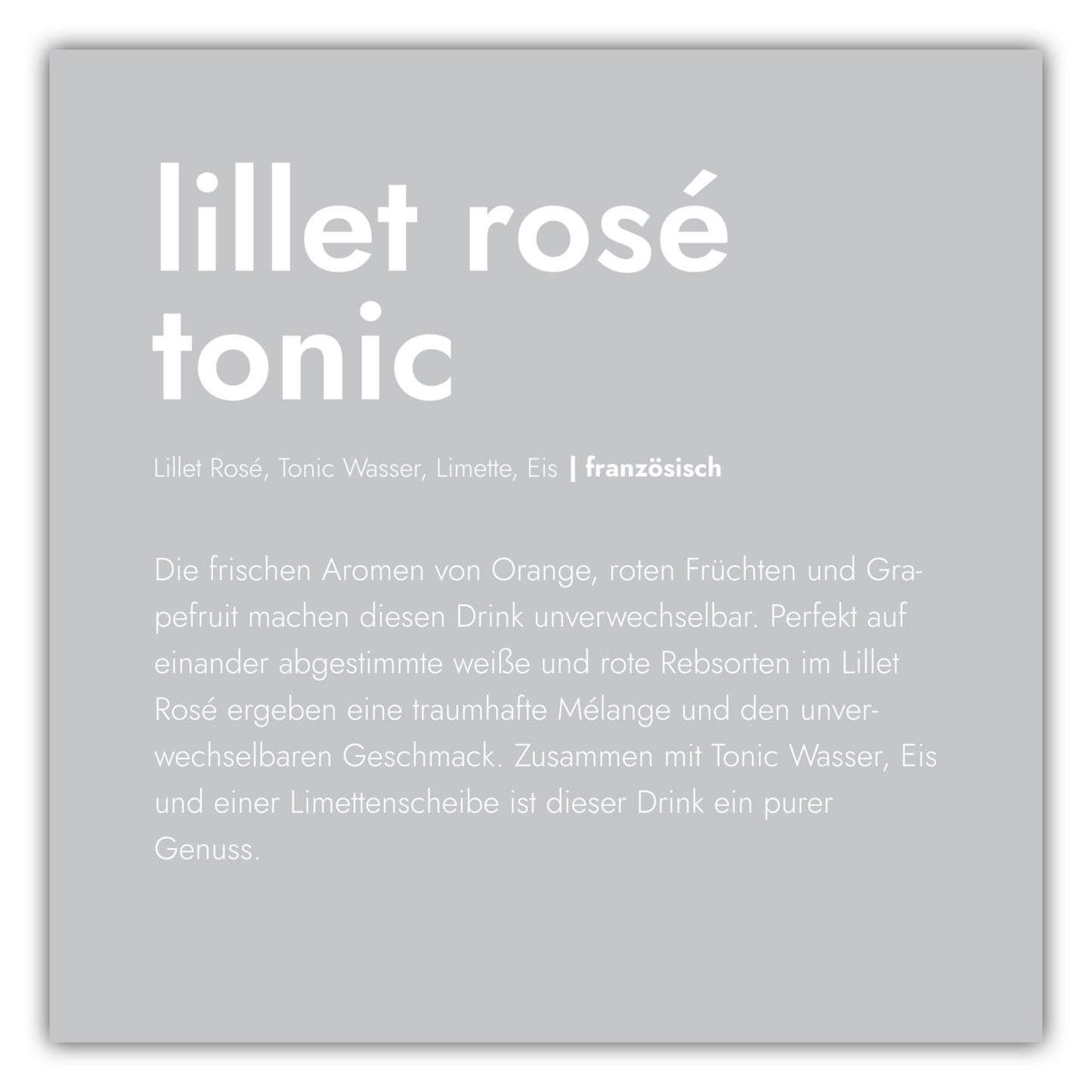 Poster Lillet Rosé Tonic - Definition