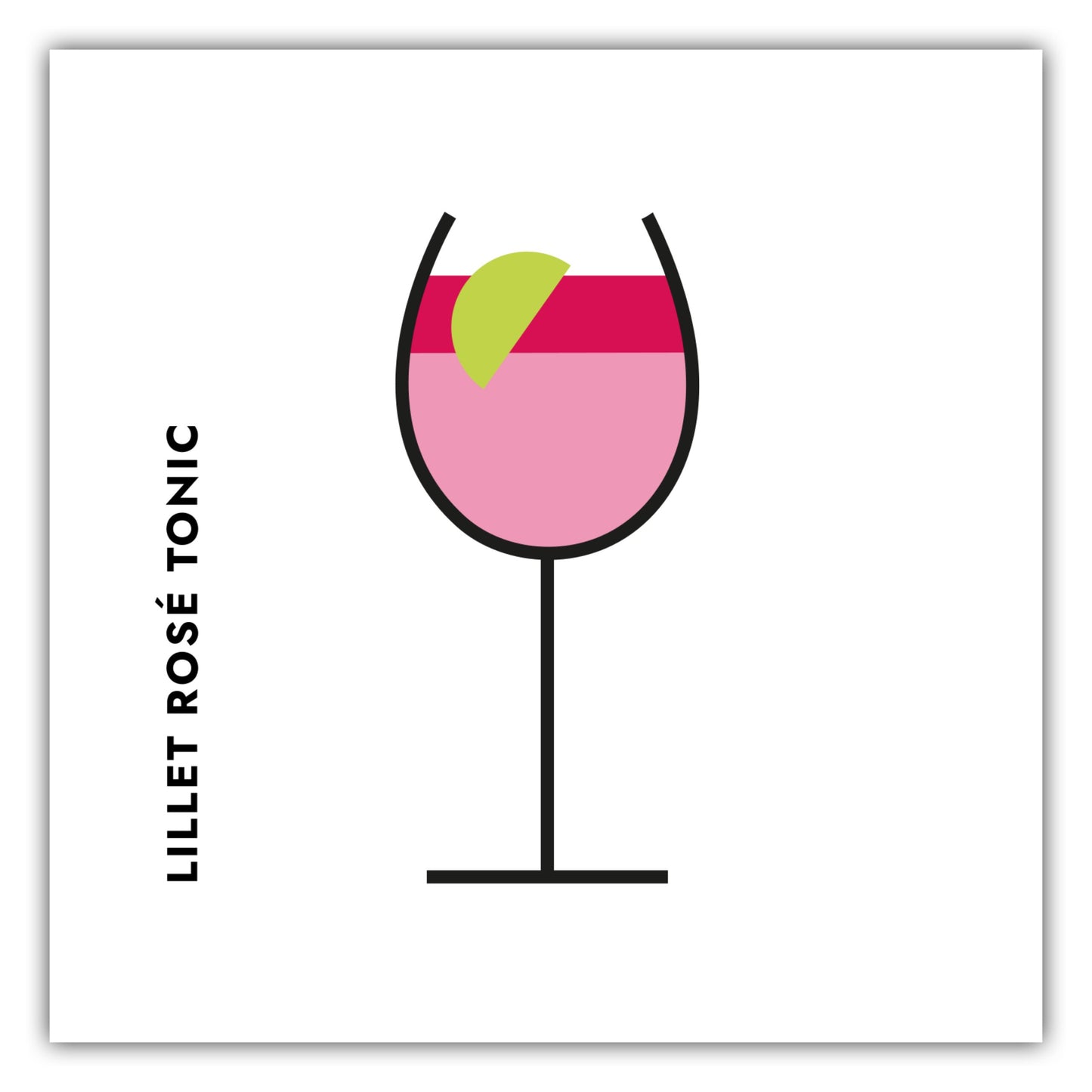 Poster Lillet Rosé Tonic im Glas (Bauhaus-Style)