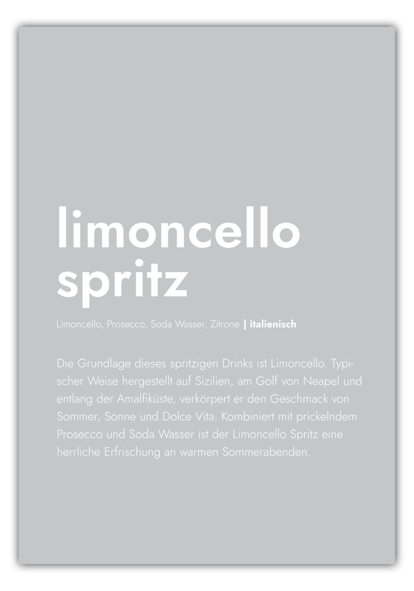 Poster Limoncello Spritz - Definition