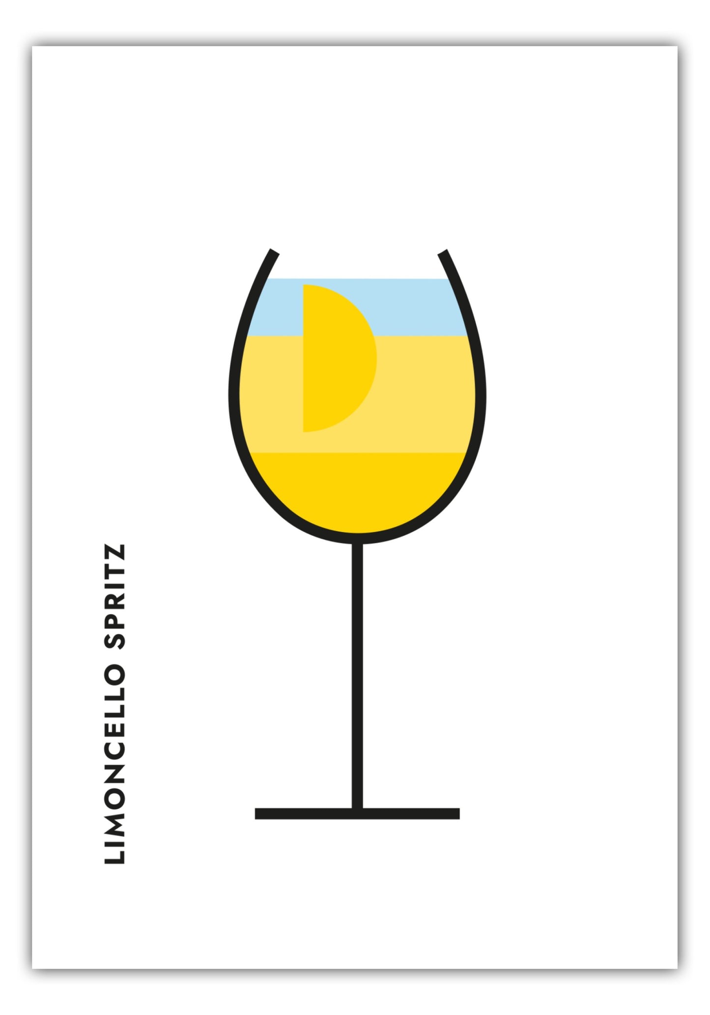 Poster Limoncello Spritz im Glas (Bauhaus-Style)