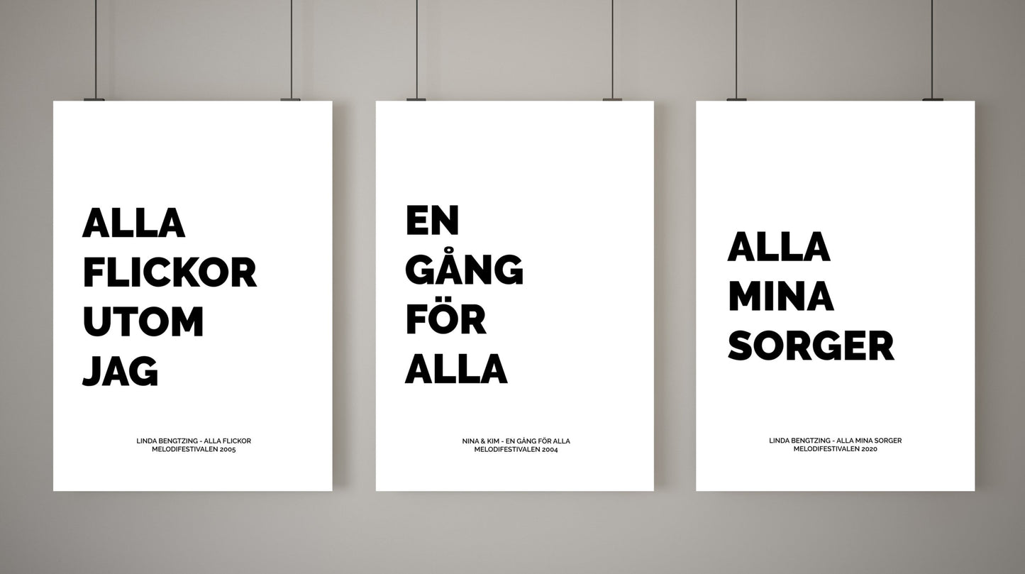 Poster Linda Bengtzing - Alla Mina Sorger