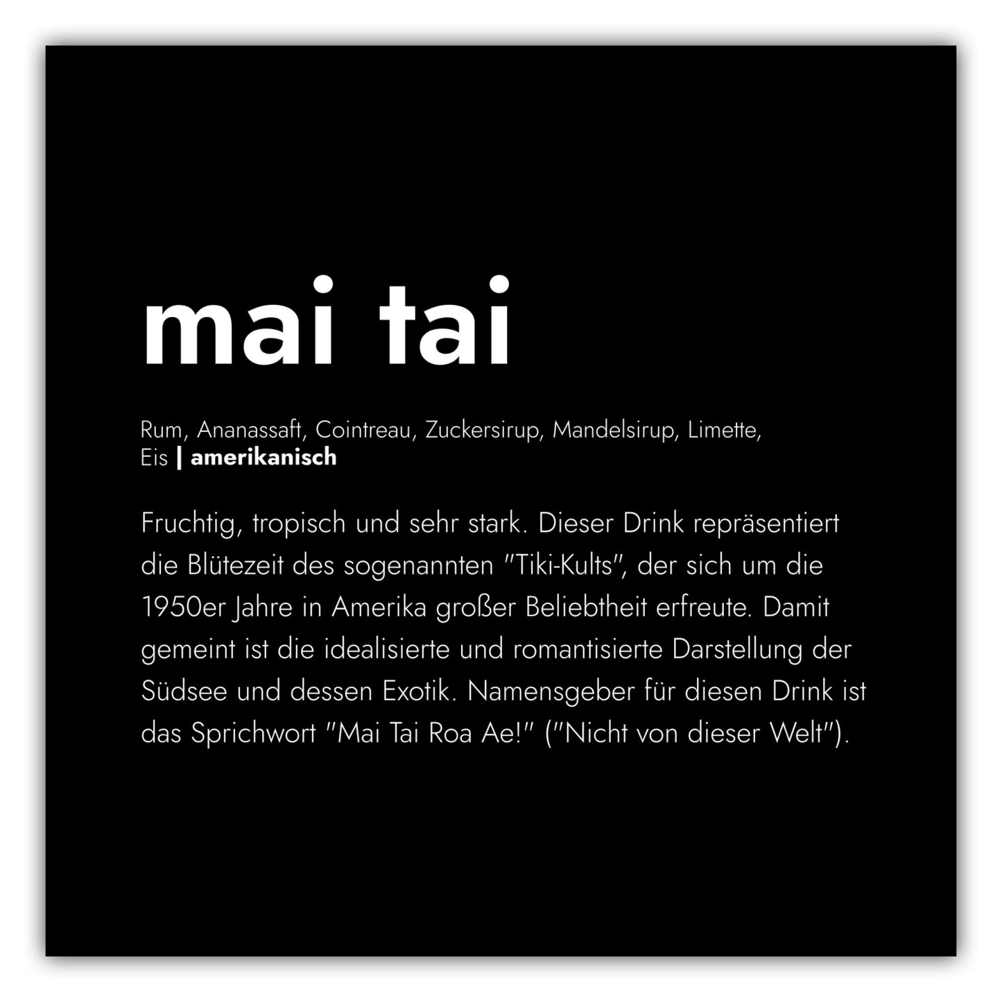 Poster Mai Tai - Definition