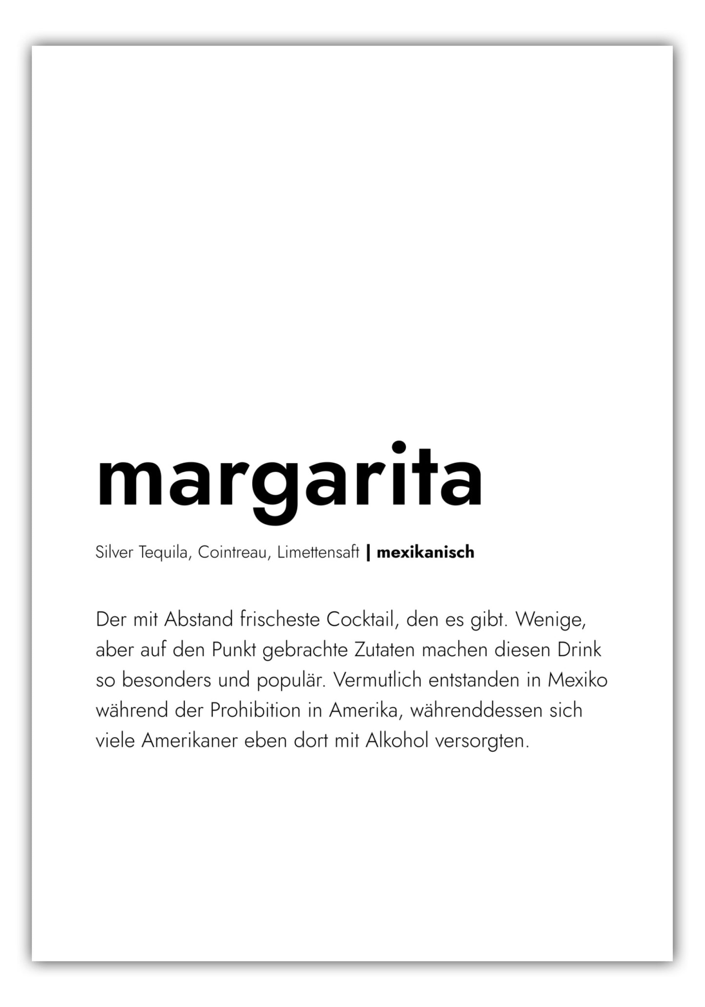 Poster Margarita - Definition