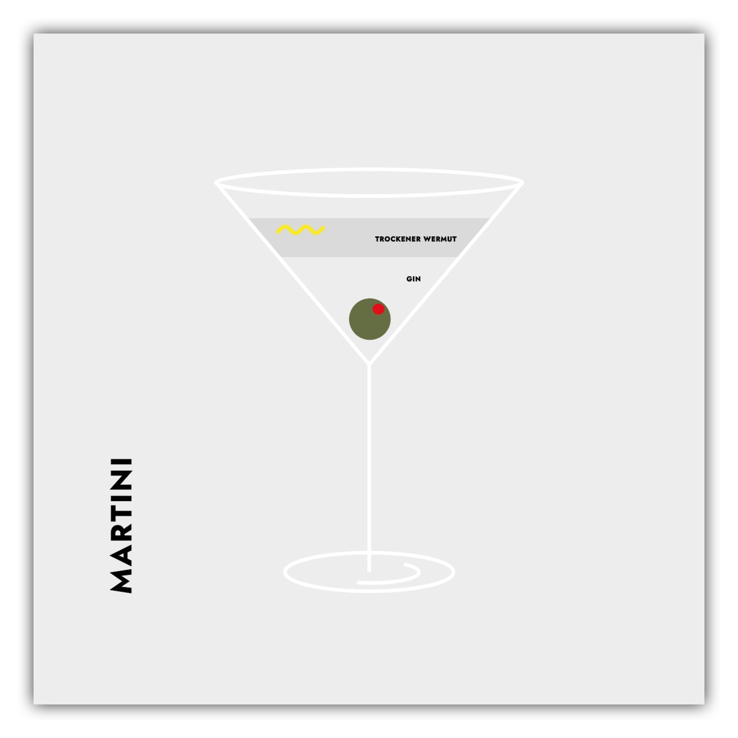 Poster Martini im Glas