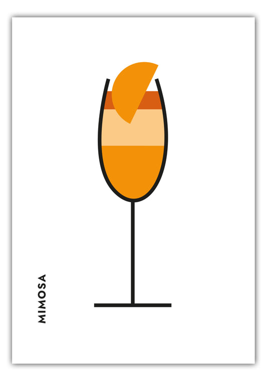 Poster Mimosa im Glas (Bauhaus-Style)