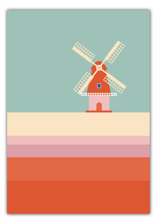 Poster Mühle im Tulpenfeld - Dreamy Dutch Collection