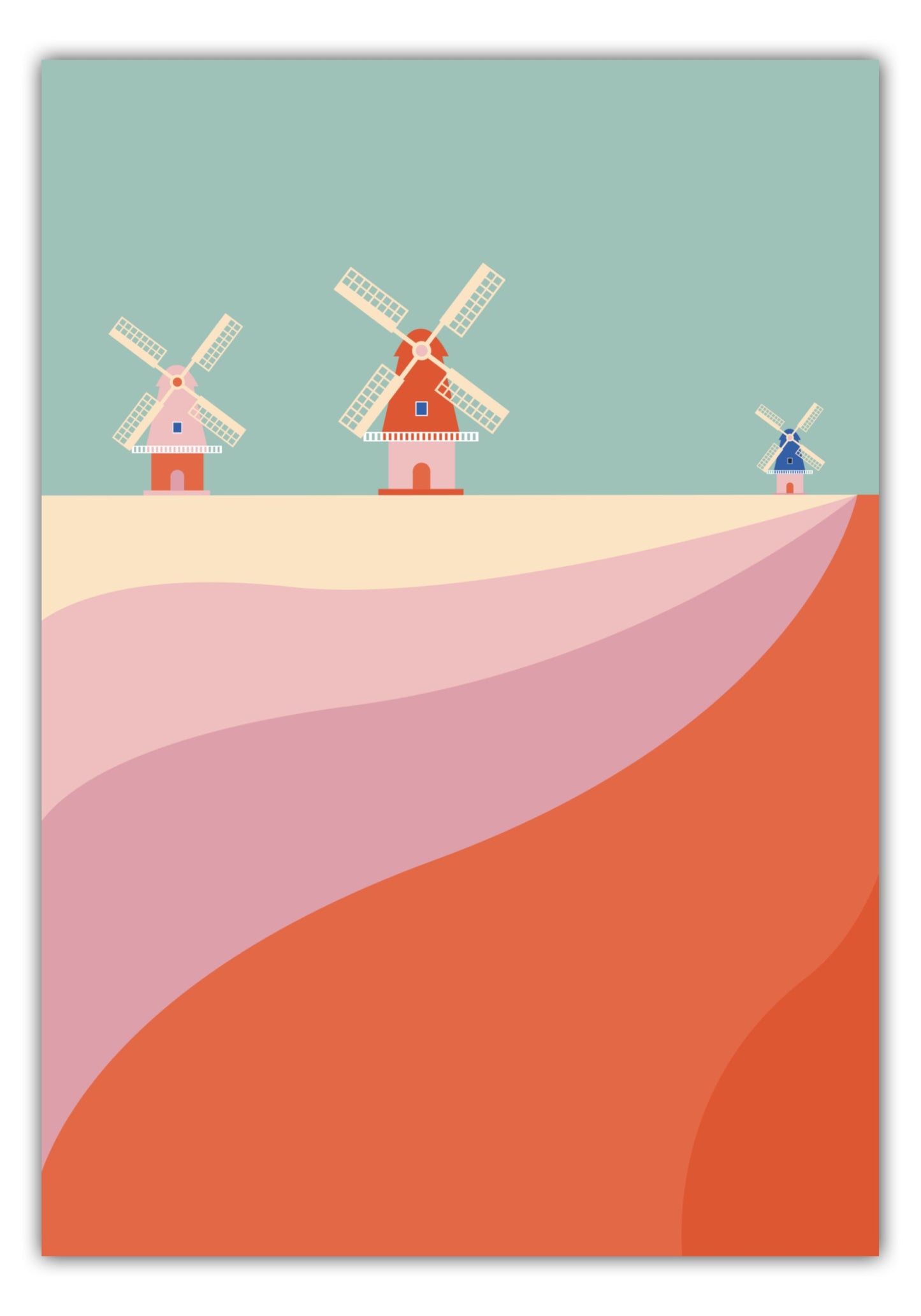 Poster Mühlen im Tulpenfeld - Dreamy Dutch Collection