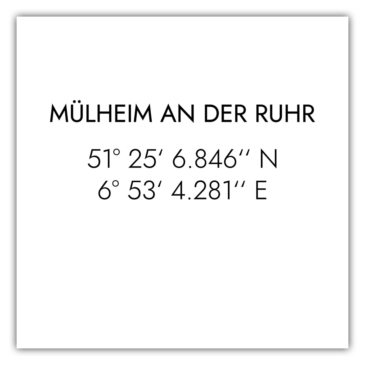 Poster Mülheim Koordinaten #1