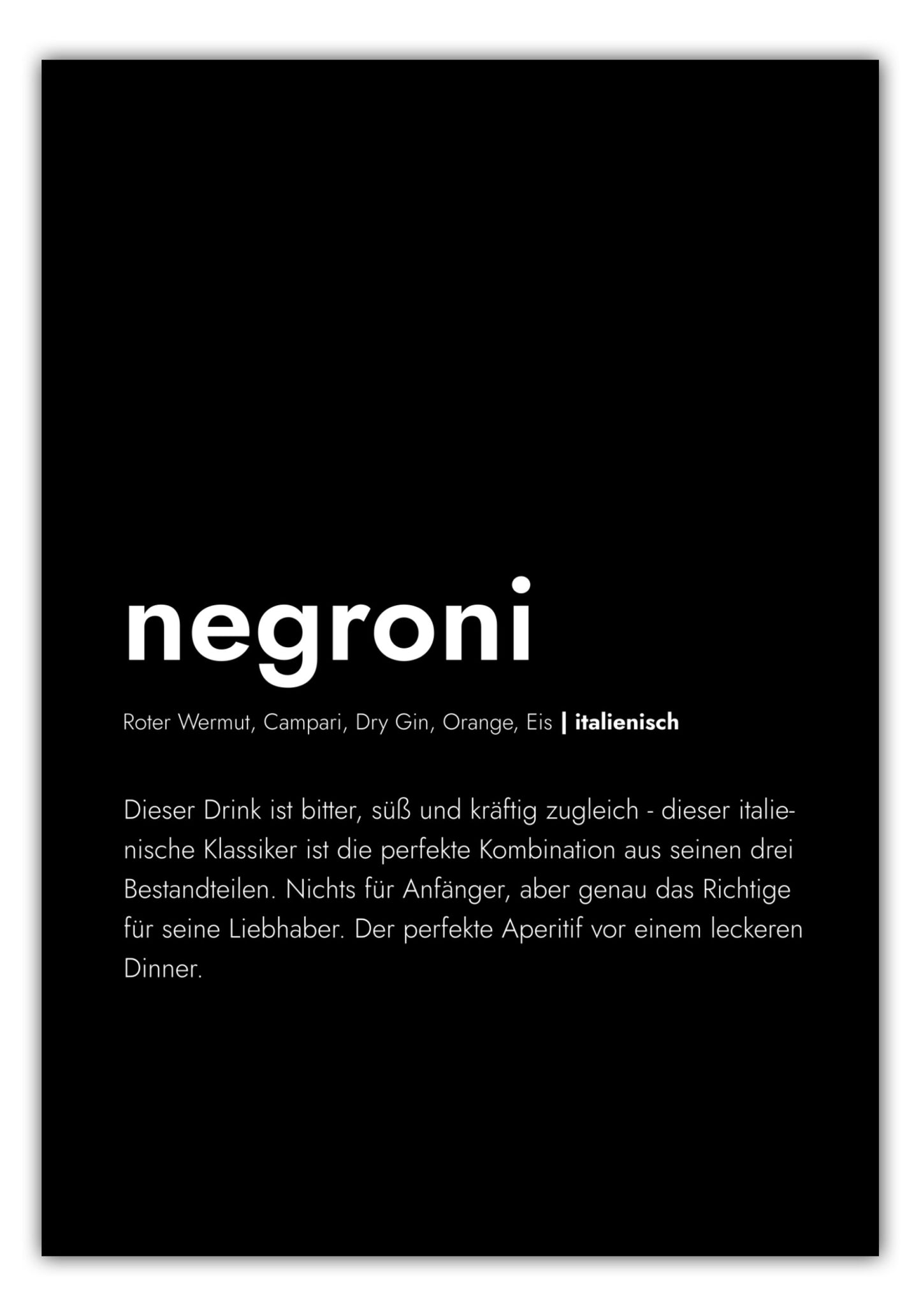 Poster Negroni - Definition