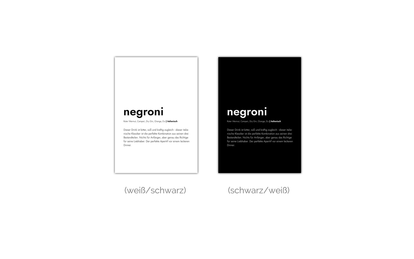 Poster Negroni - Definition