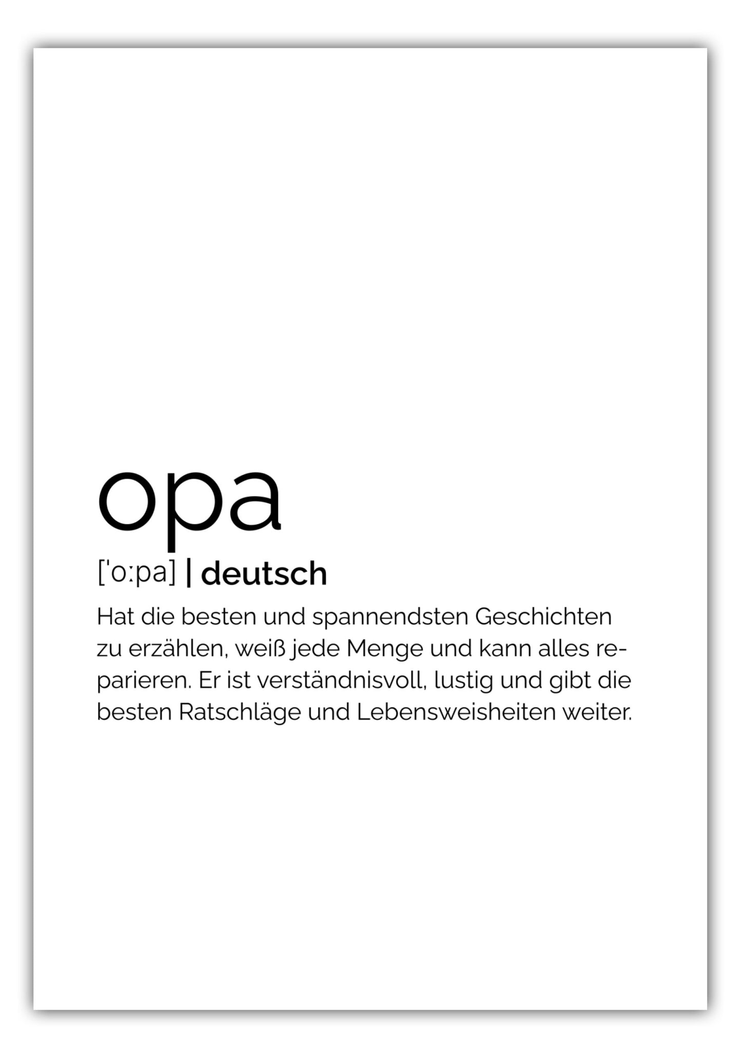 Poster Opa - Definition