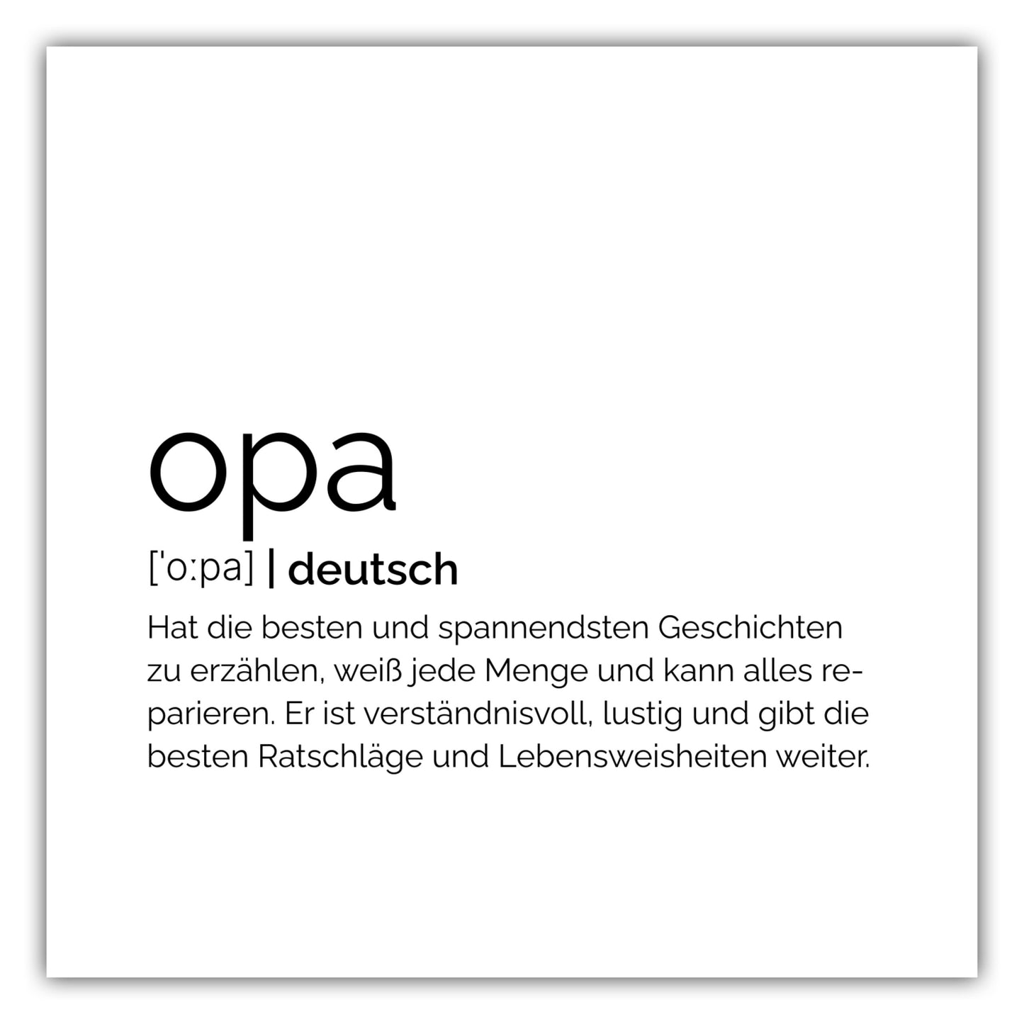 Poster Opa - Definition