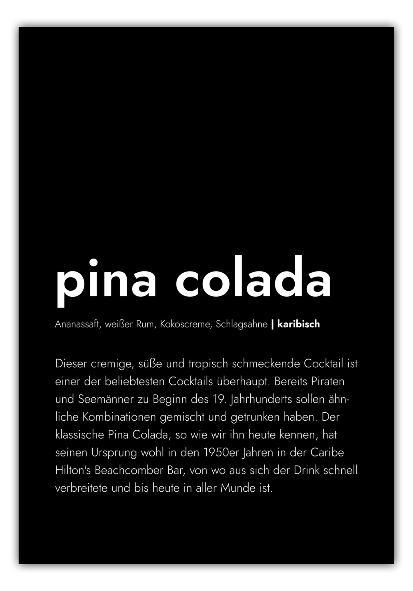 Poster Pina Colada - Definition