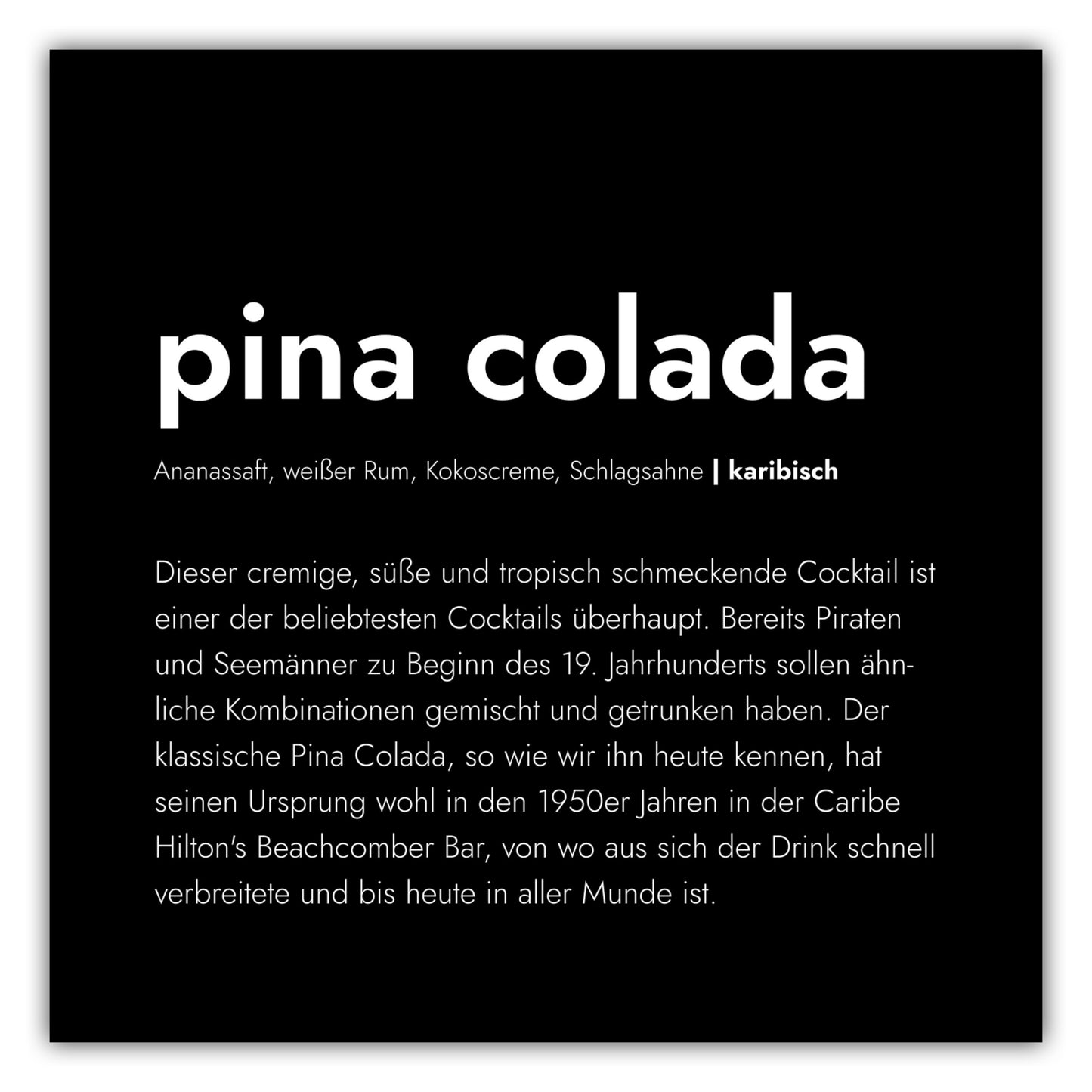 Poster Pina Colada - Definition