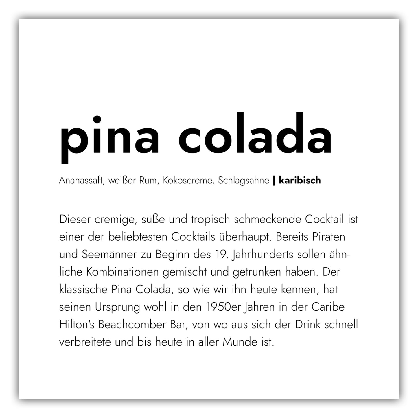 Poster Pina Colada - Definition