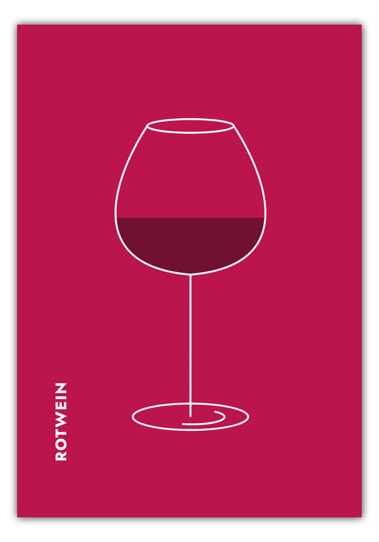 Poster Rotwein im Glas