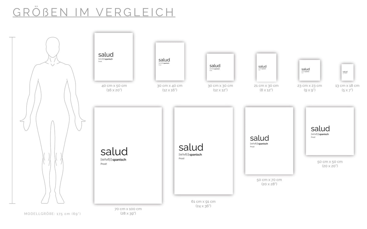 Poster Salud (Spanisch: Prost) - Definition - viele Farben und Größen ...
