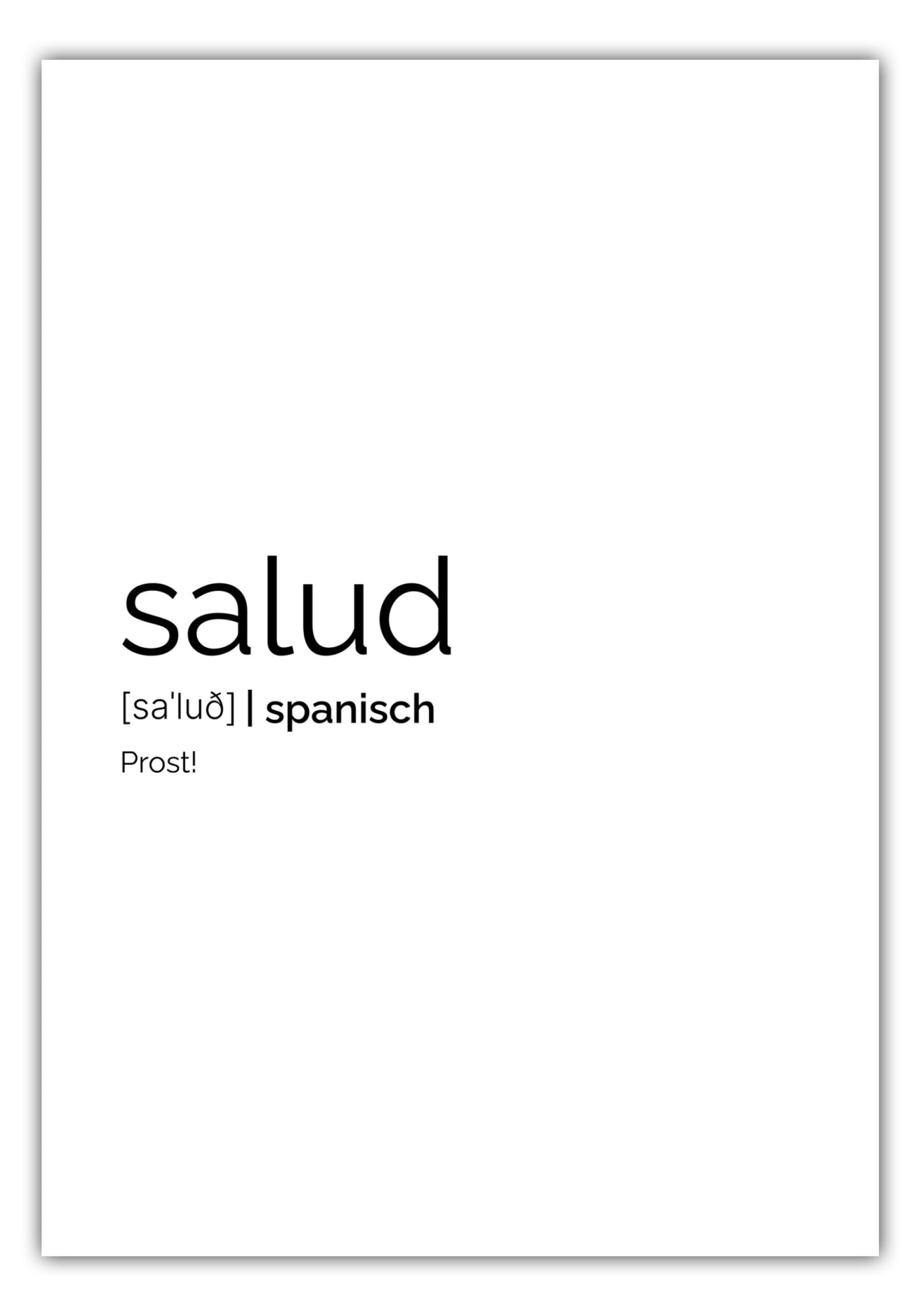 Poster Salud (Spanisch: Prost)