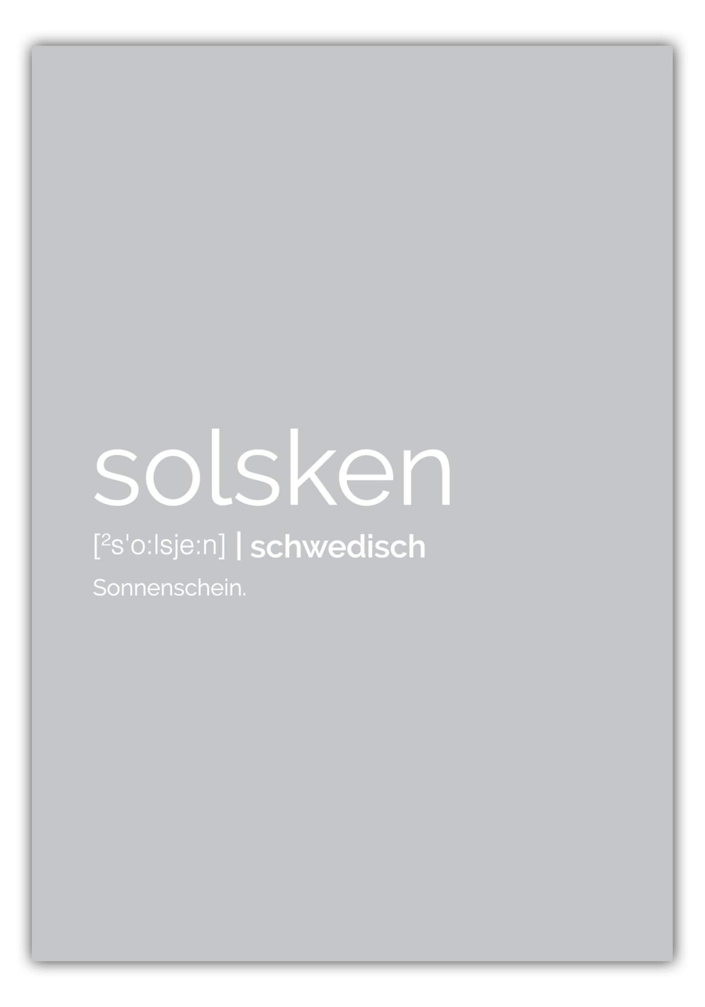 Poster Solsken - Definition