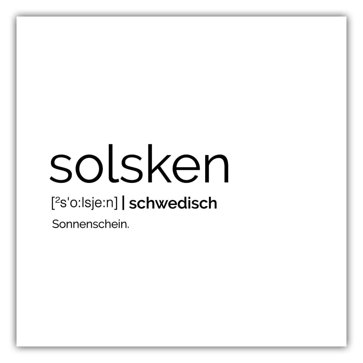 Poster Solsken - Definition