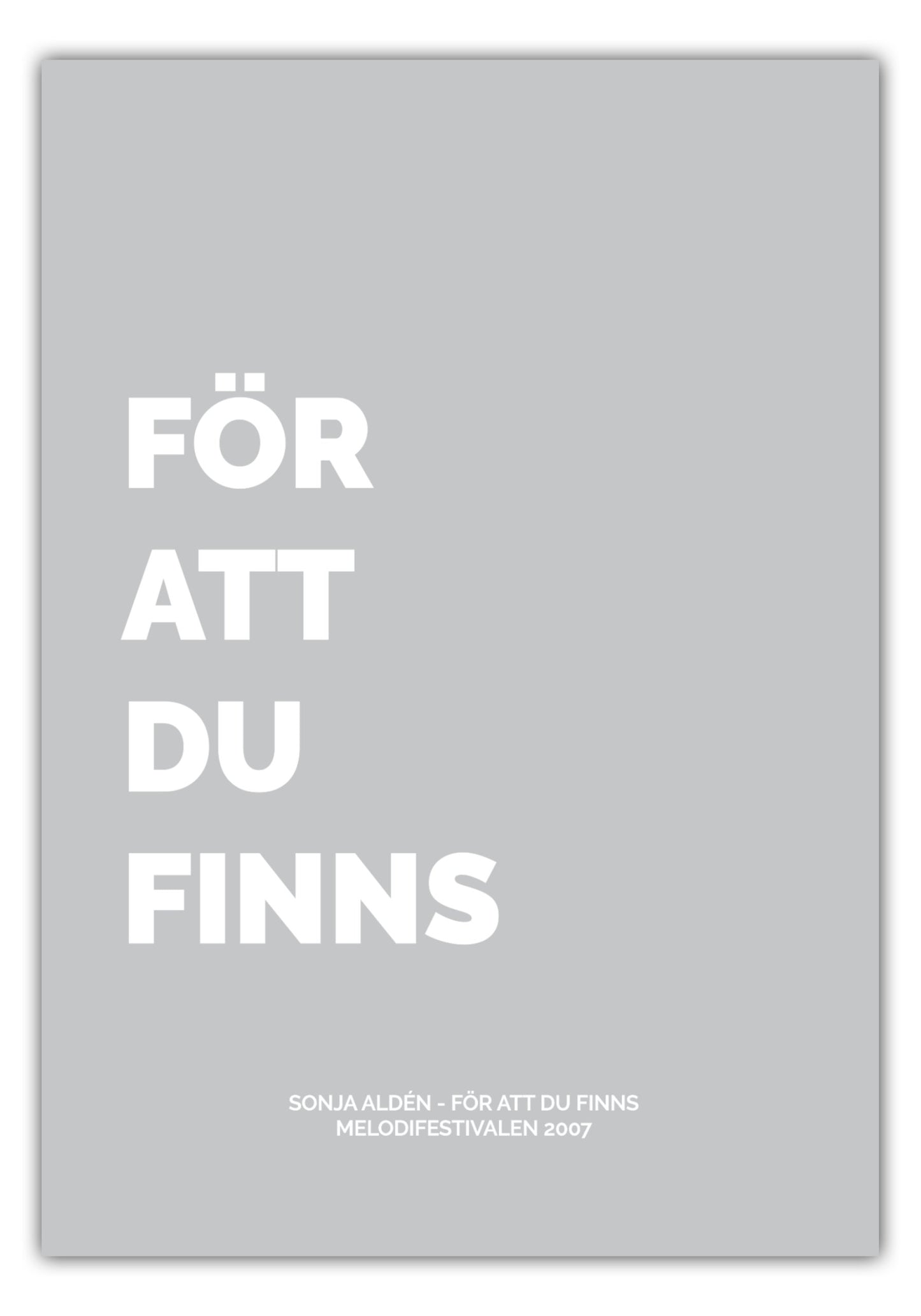 Poster Sonja Aldén - För Att Du Finns