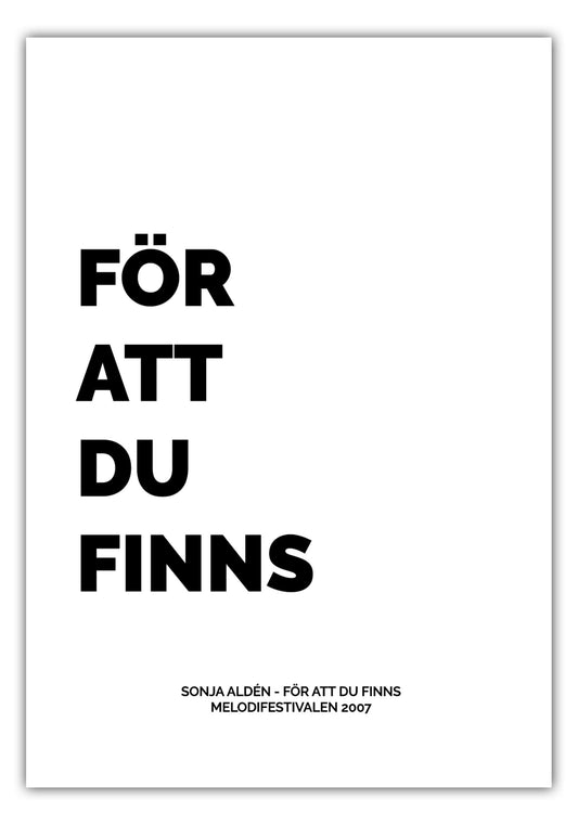 Poster Sonja Aldén - För Att Du Finns