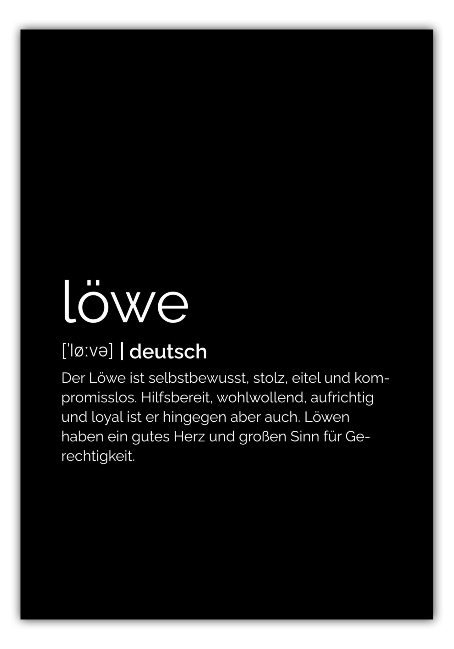 Poster Sternzeichen Löwe - Definition