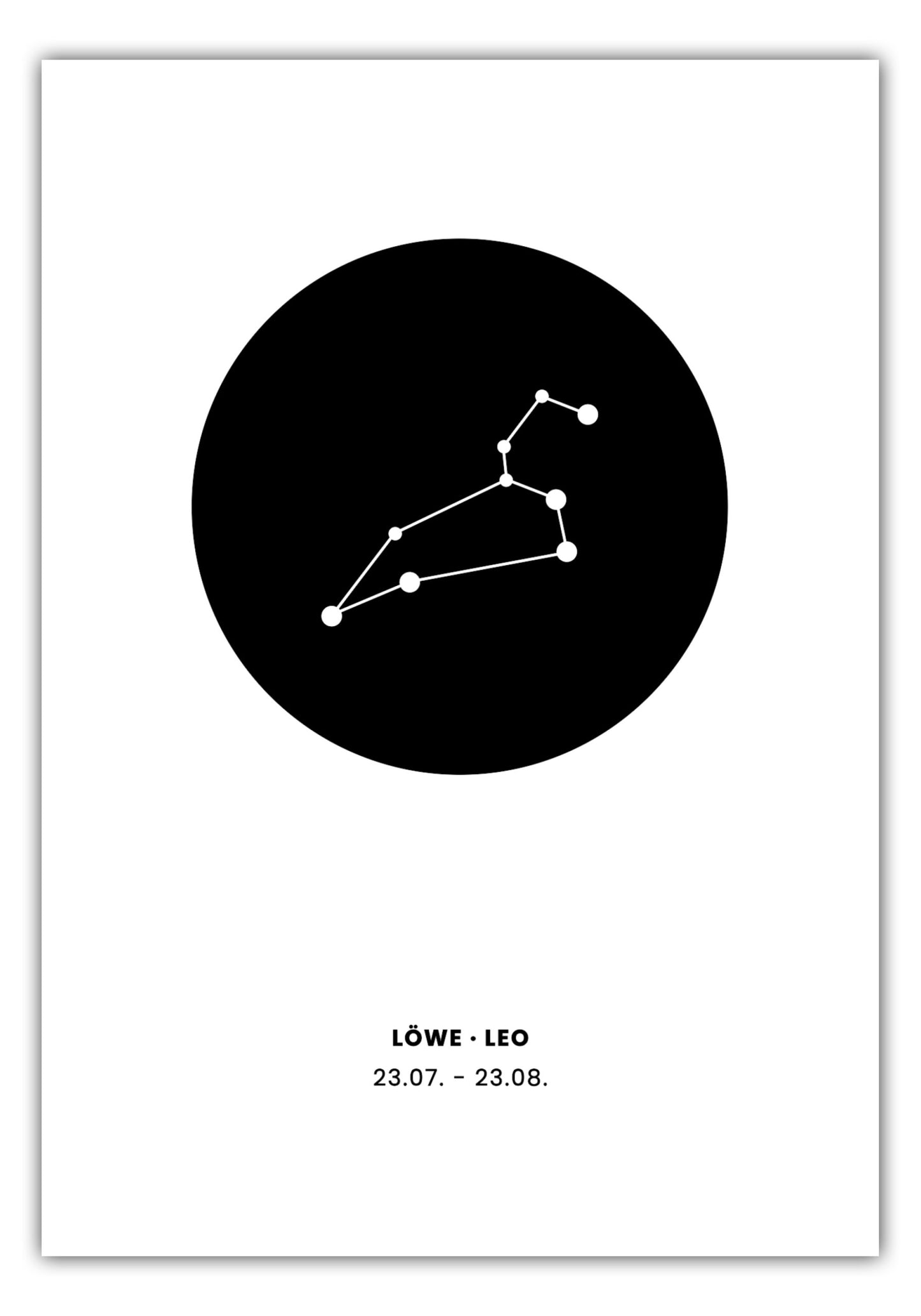 Poster Sternzeichen Löwe - Konstellation Rund