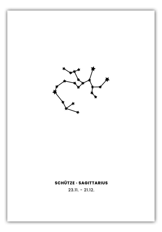 Poster Sternzeichen Schütze - Konstellation