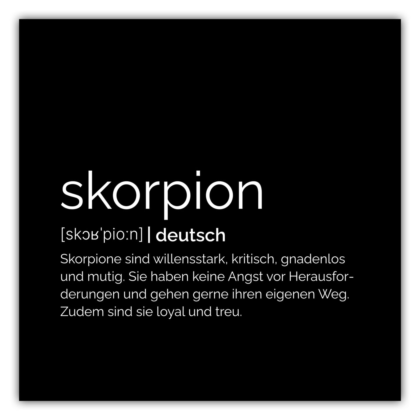 Poster Sternzeichen Skorpion - Definition
