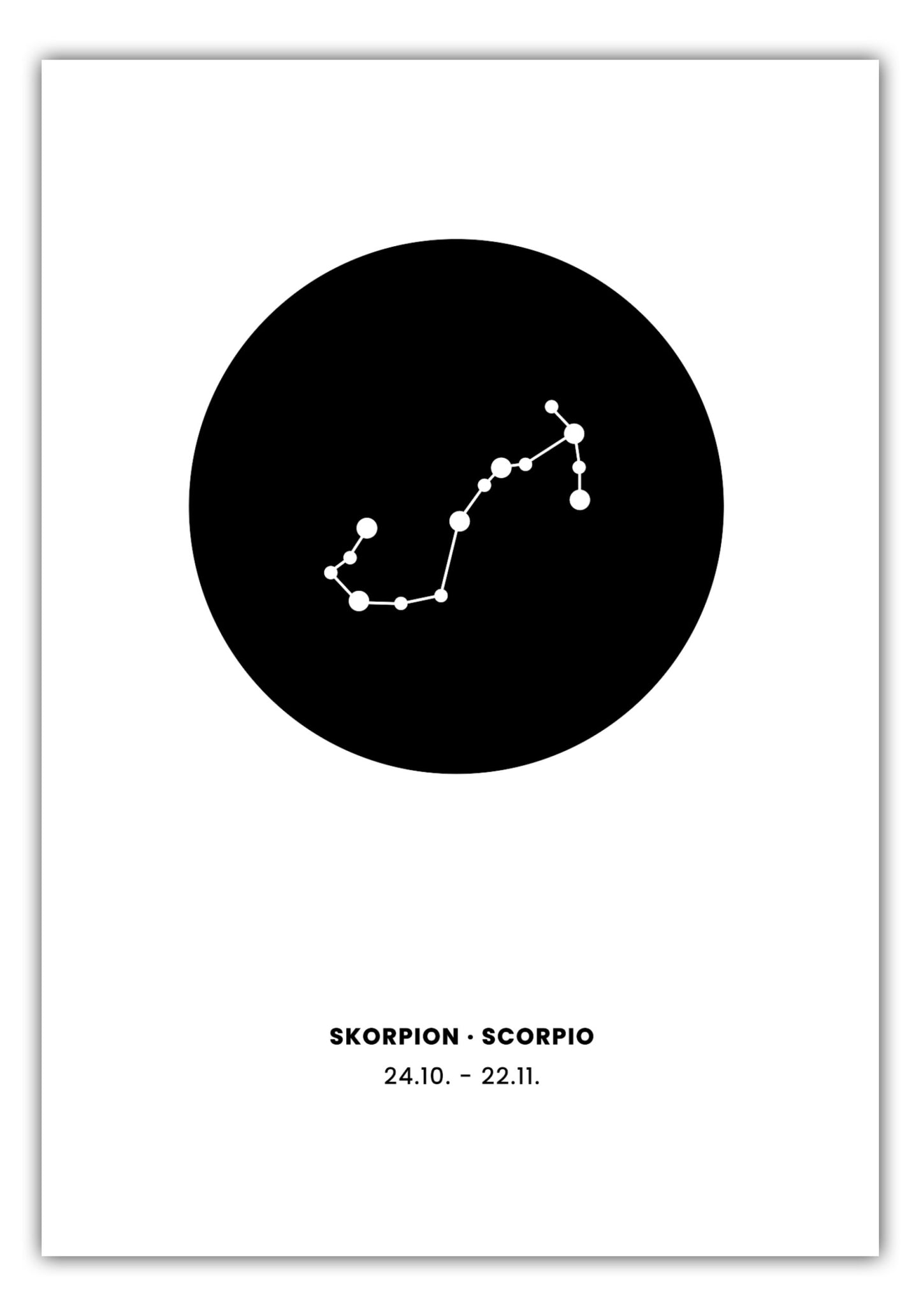 Poster Sternzeichen Skorpion - Konstellation Rund